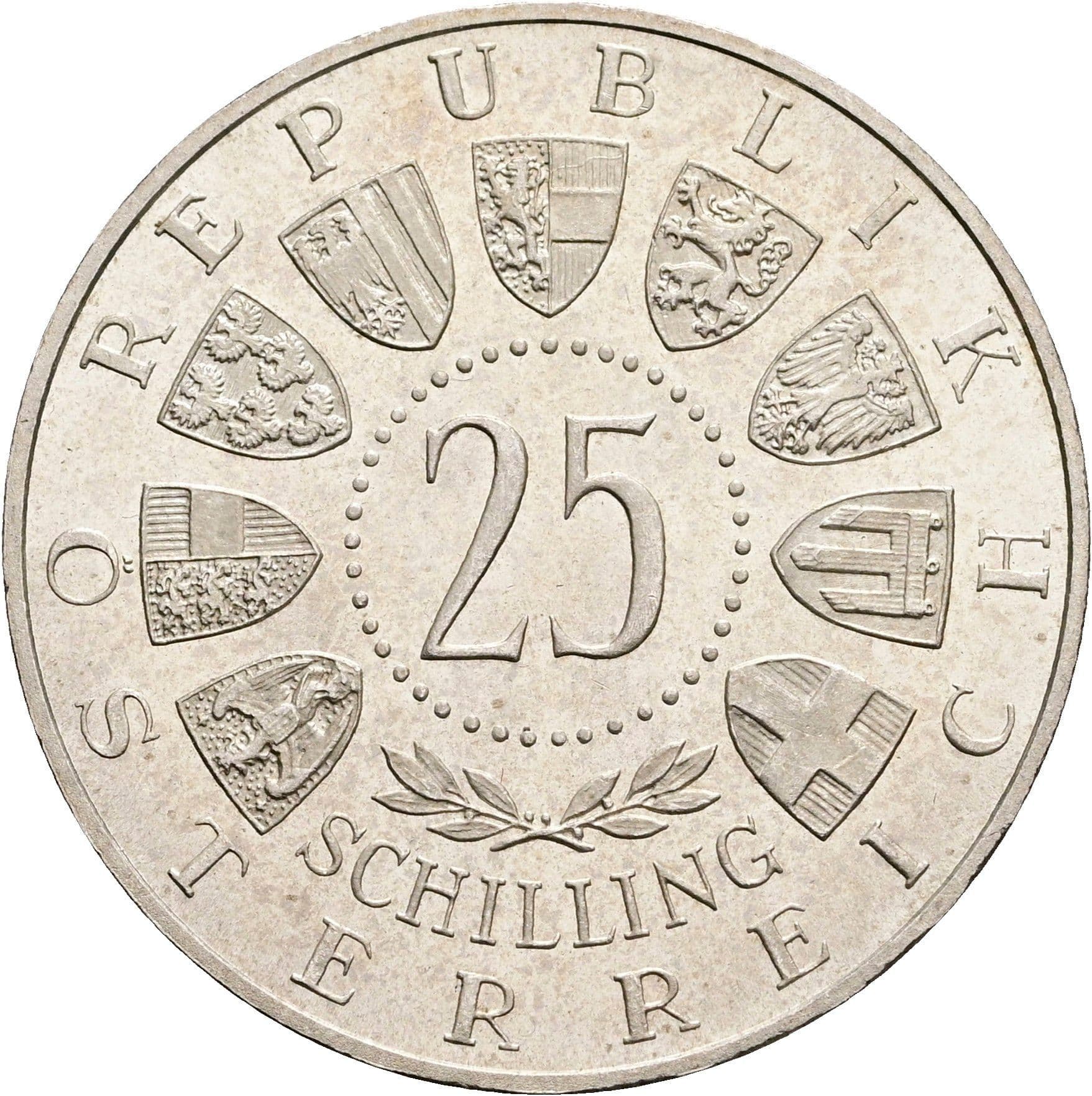 25 Schilling Wien 1955 – Rückseite