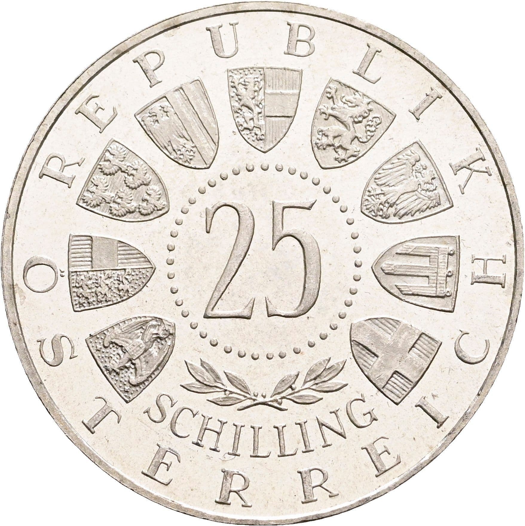 25 Schilling Wien 1955 – Rückseite