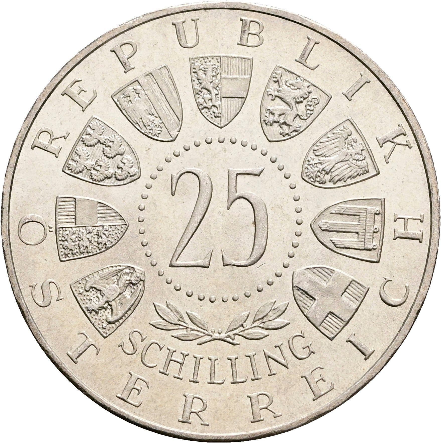 25 Schilling 1955 – Rückseite