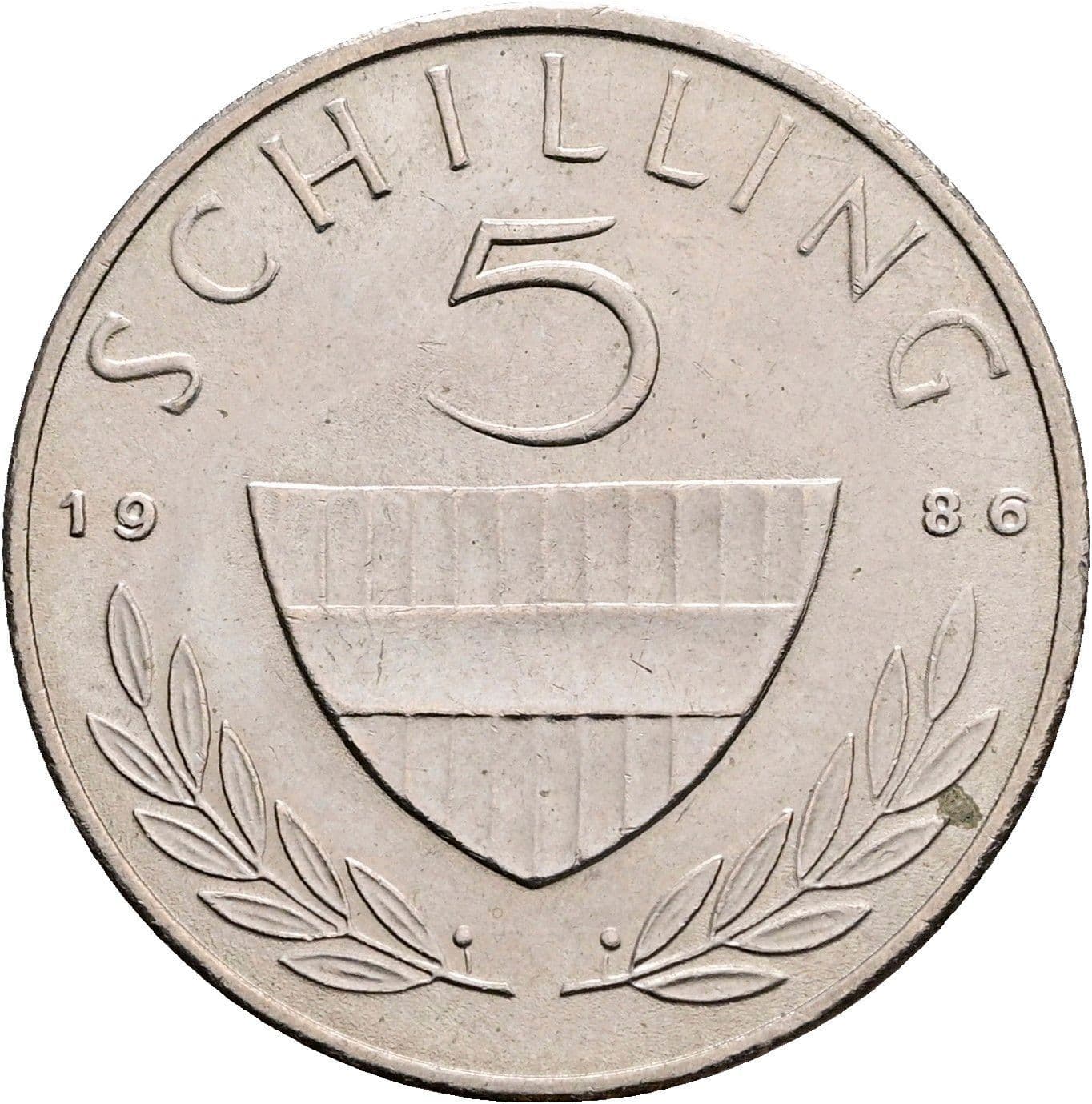 5 Schilling 1986 – Vorderseite