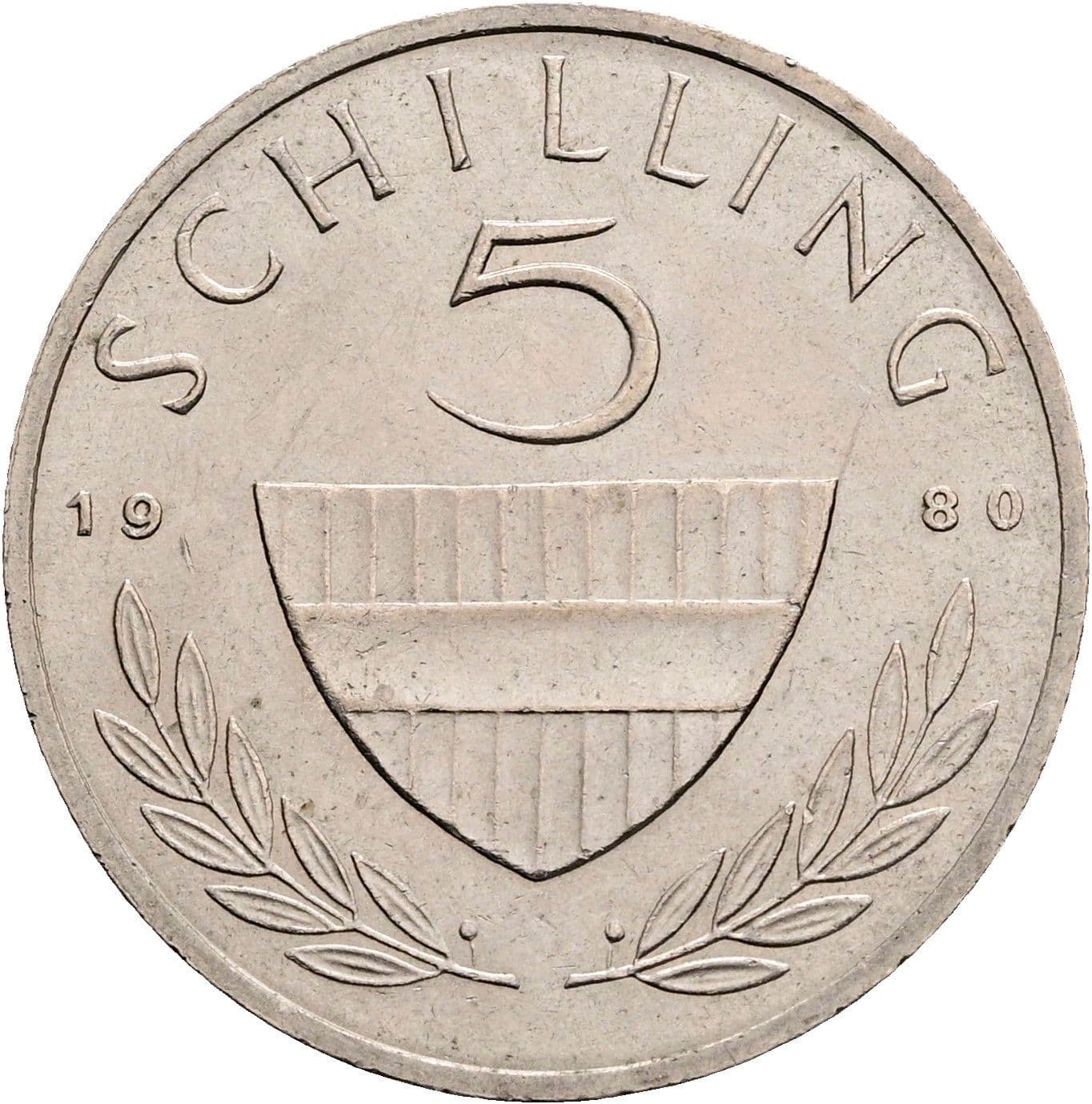 5 Schilling 1980 – Vorderseite