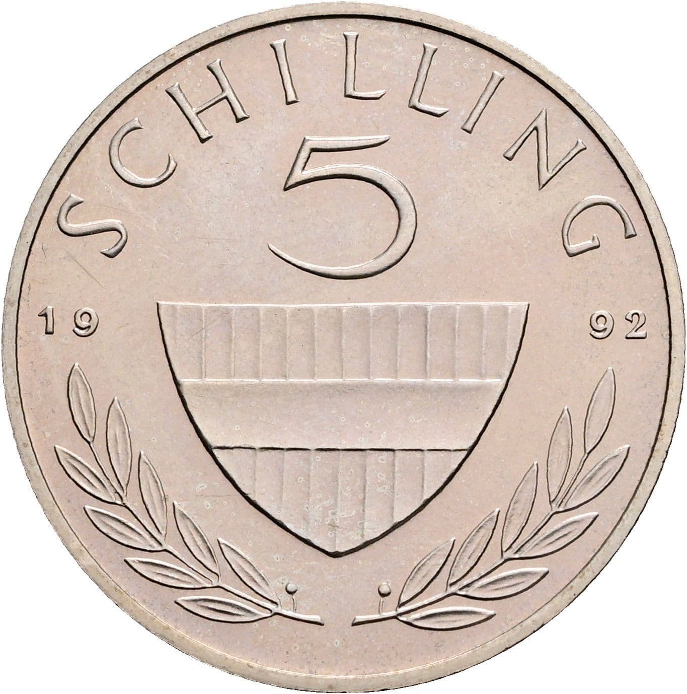 5 Schilling 1992 – Vorderseite