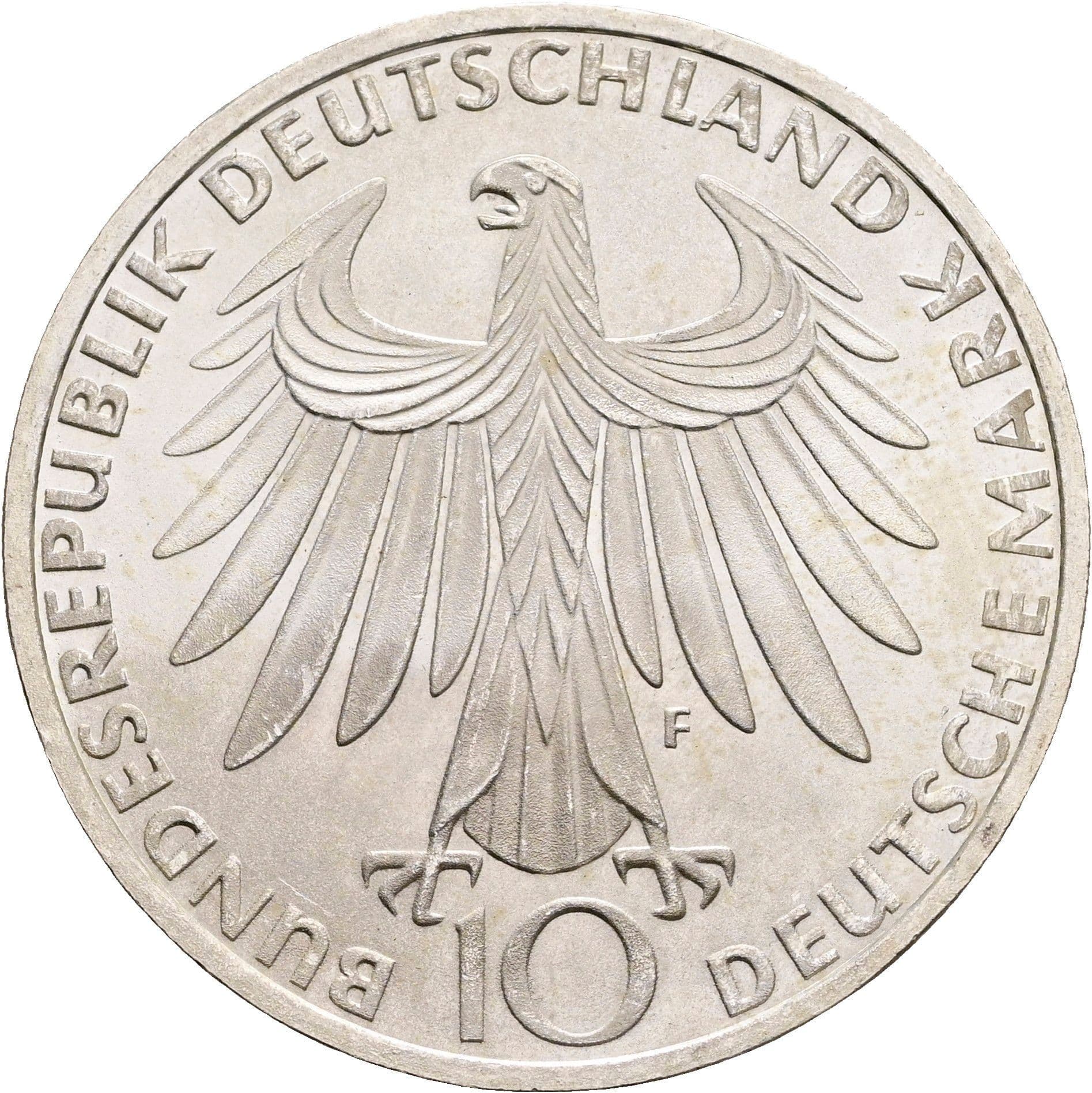 10 Deutsche Mark 1972 F – Rückseite