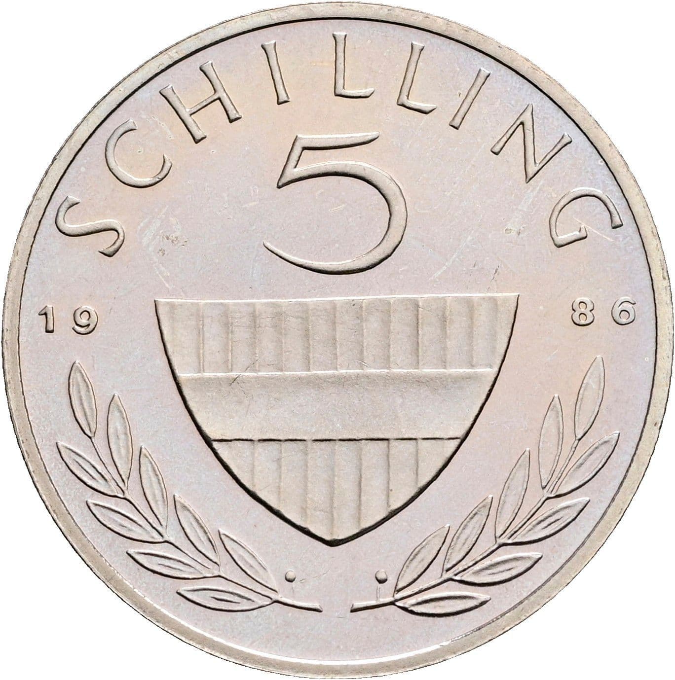 5 Schilling 1986 – Vorderseite