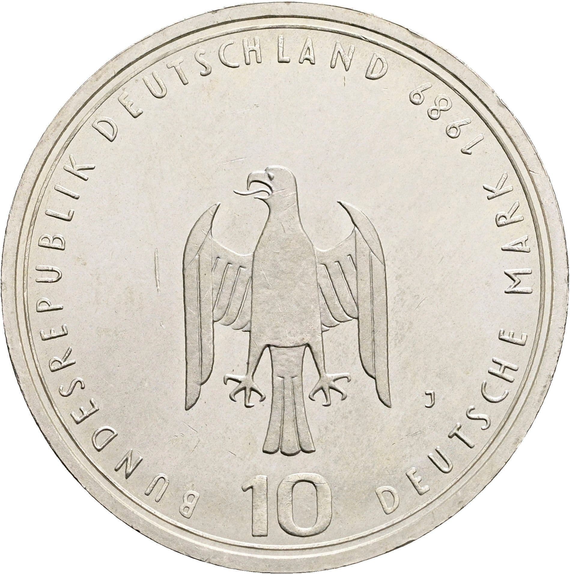 10 Deutsche Mark 1989 J – Rückseite