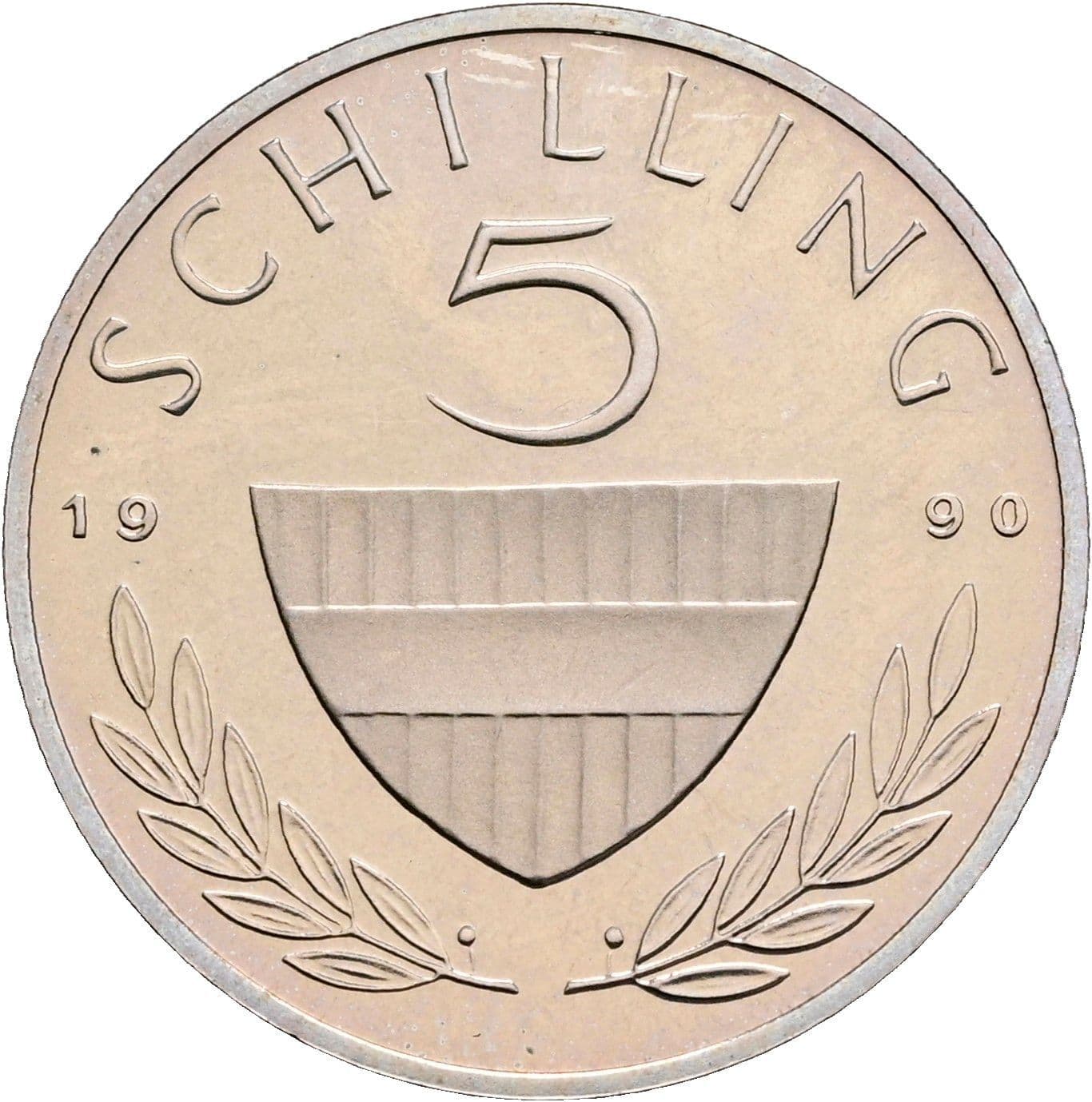 5 Schilling 1990 – Vorderseite