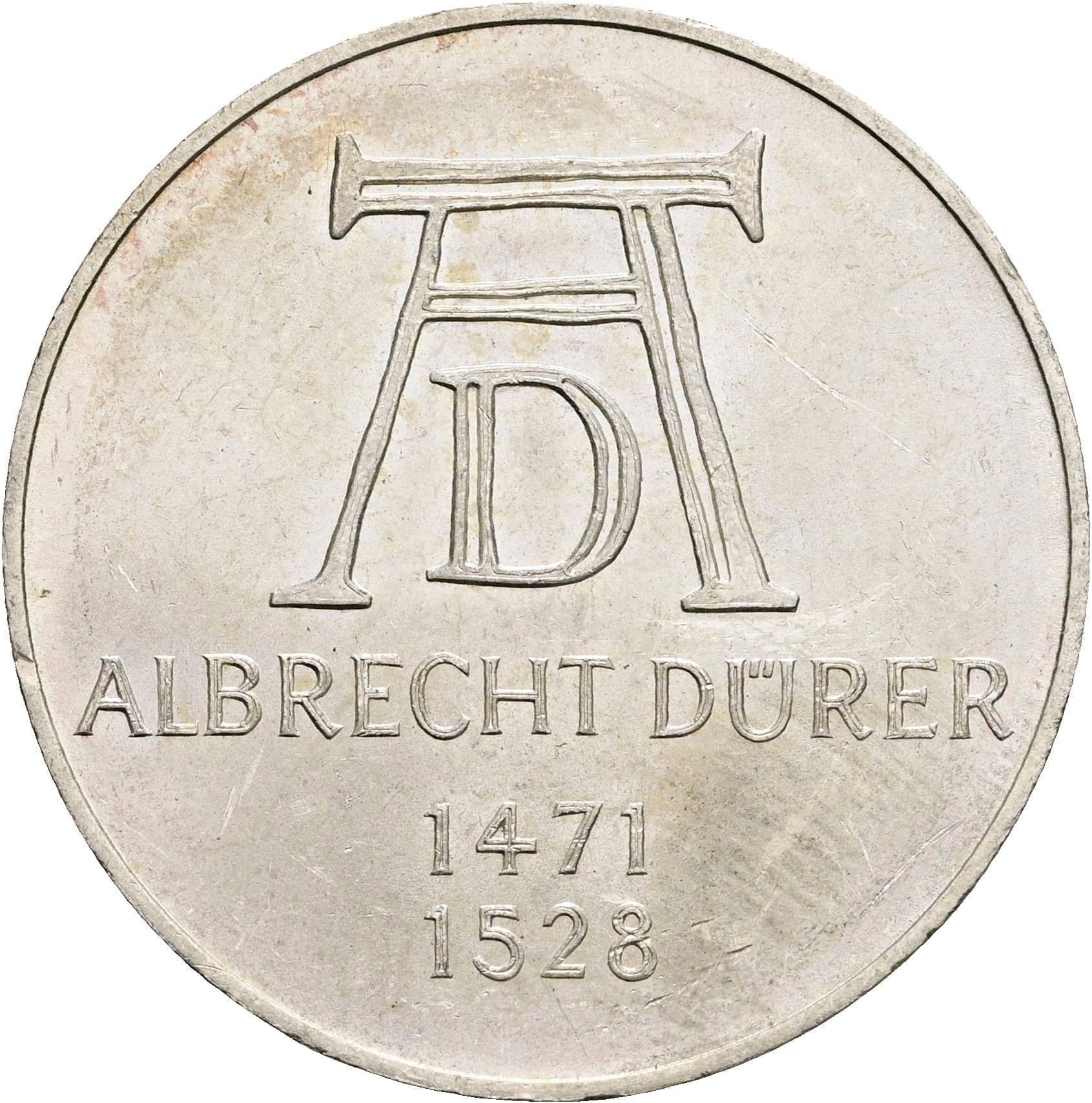 5 Deutsche Mark 1971 D – Vorderseite