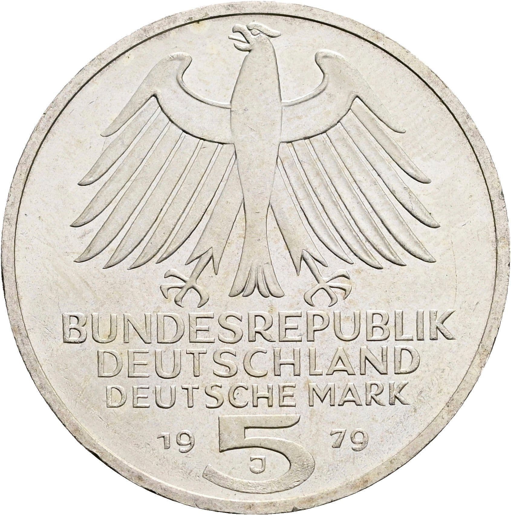 5 Deutsche Mark 1979 J – Rückseite