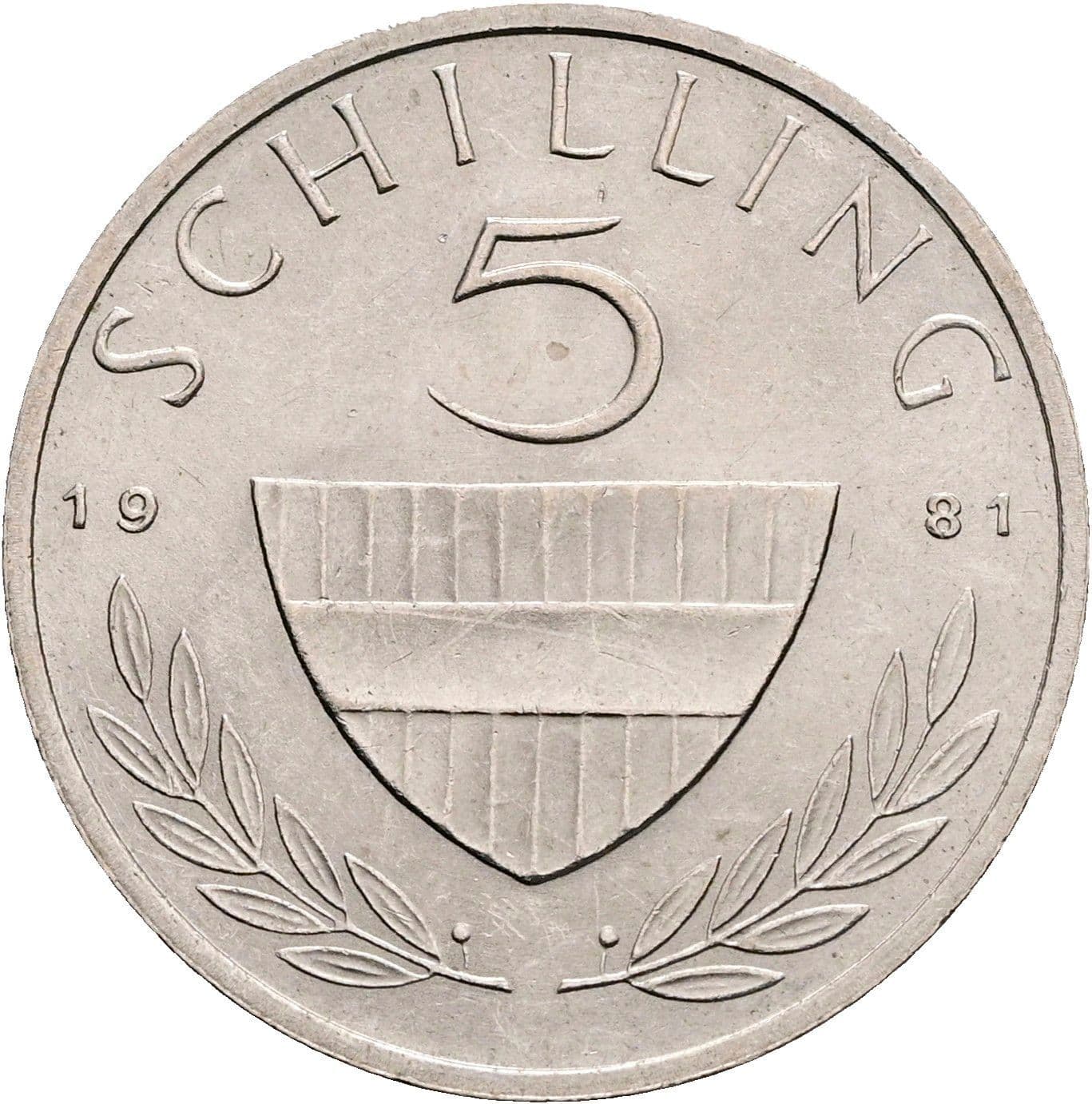 5 Schilling 1981 – Vorderseite