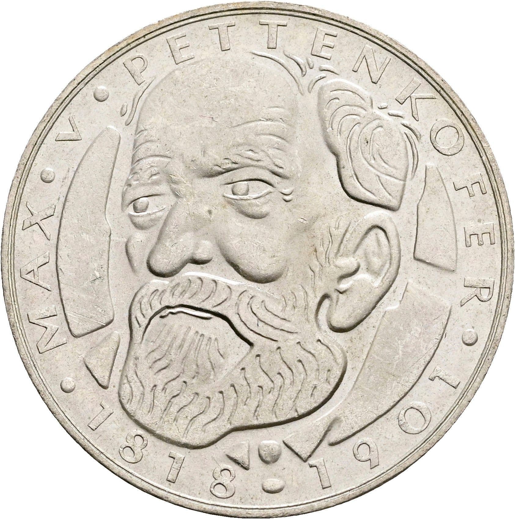 5 Deutsche Mark 1968 D – Vorderseite
