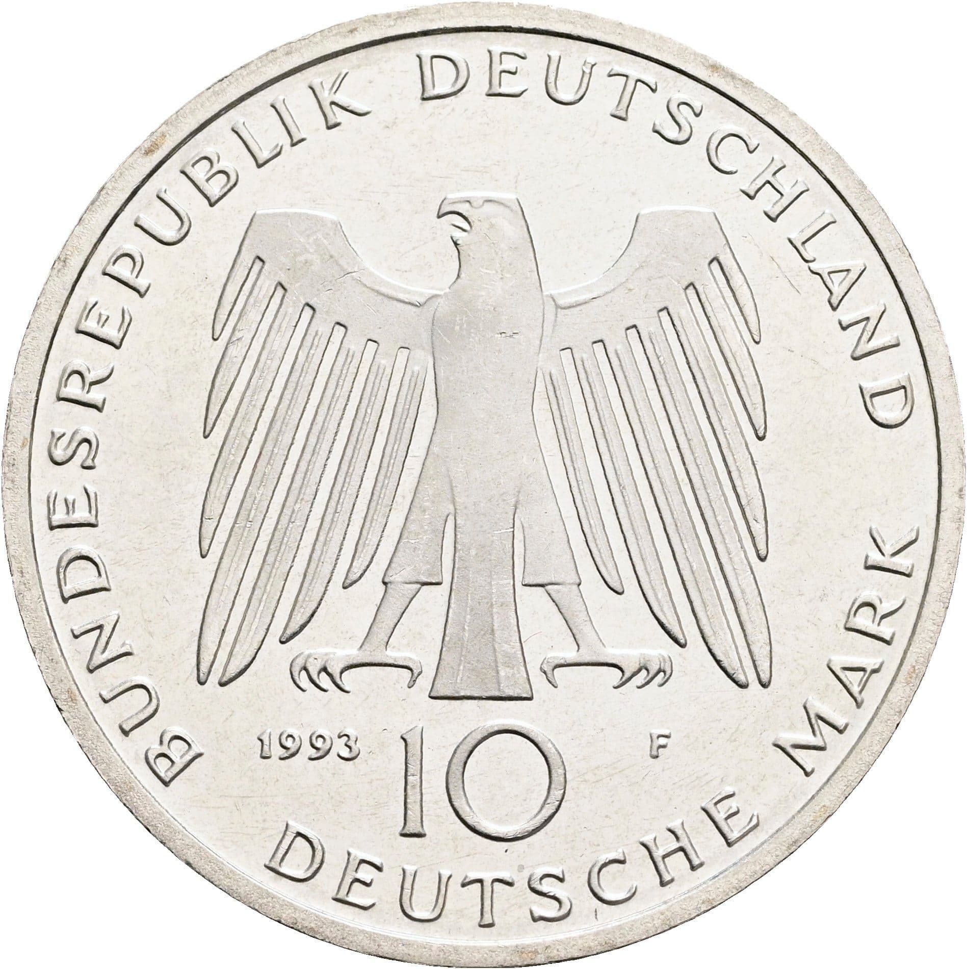 10 Deutsche Mark 1993 F – Rückseite