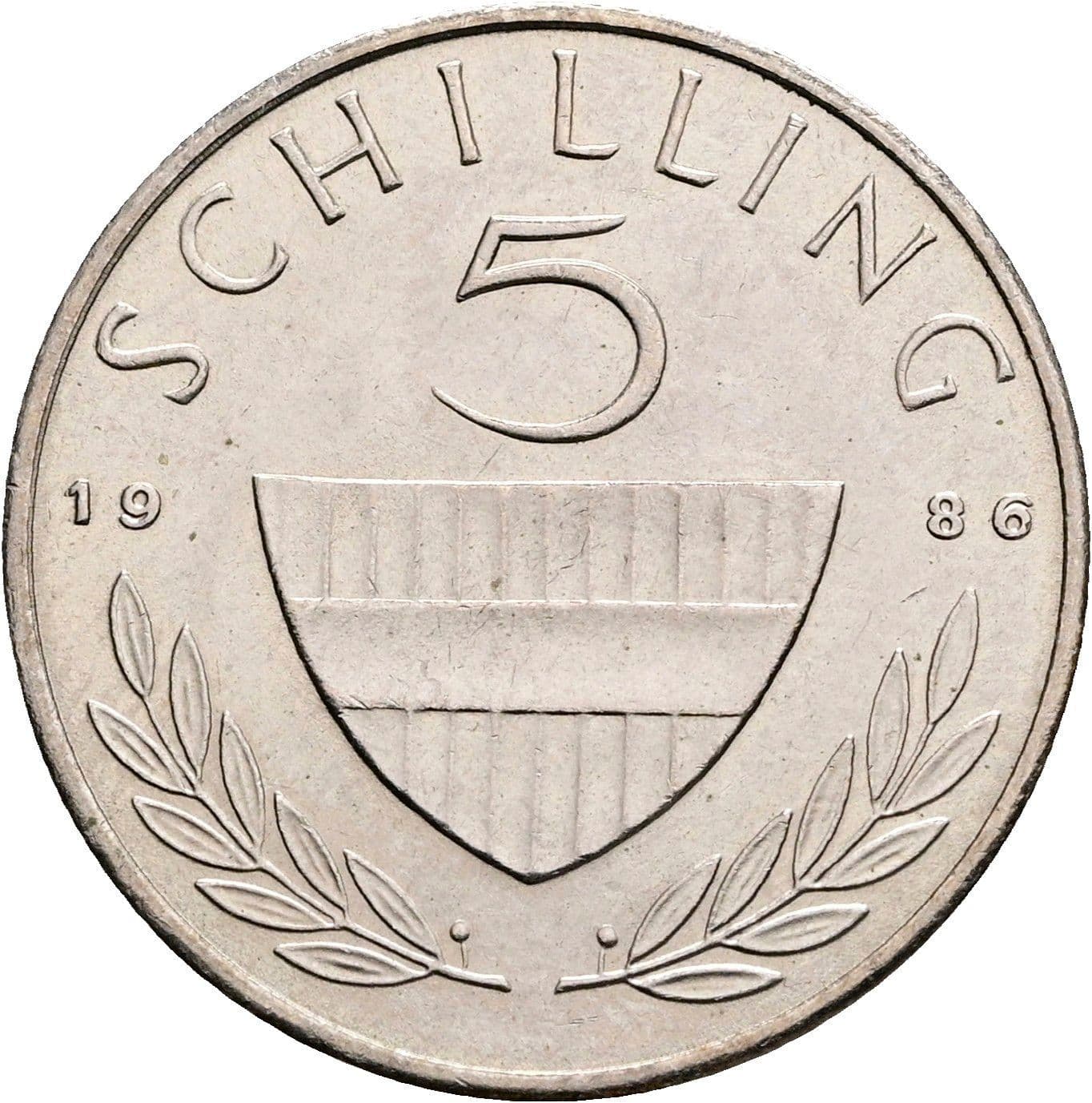 5 Schilling 1986 – Vorderseite