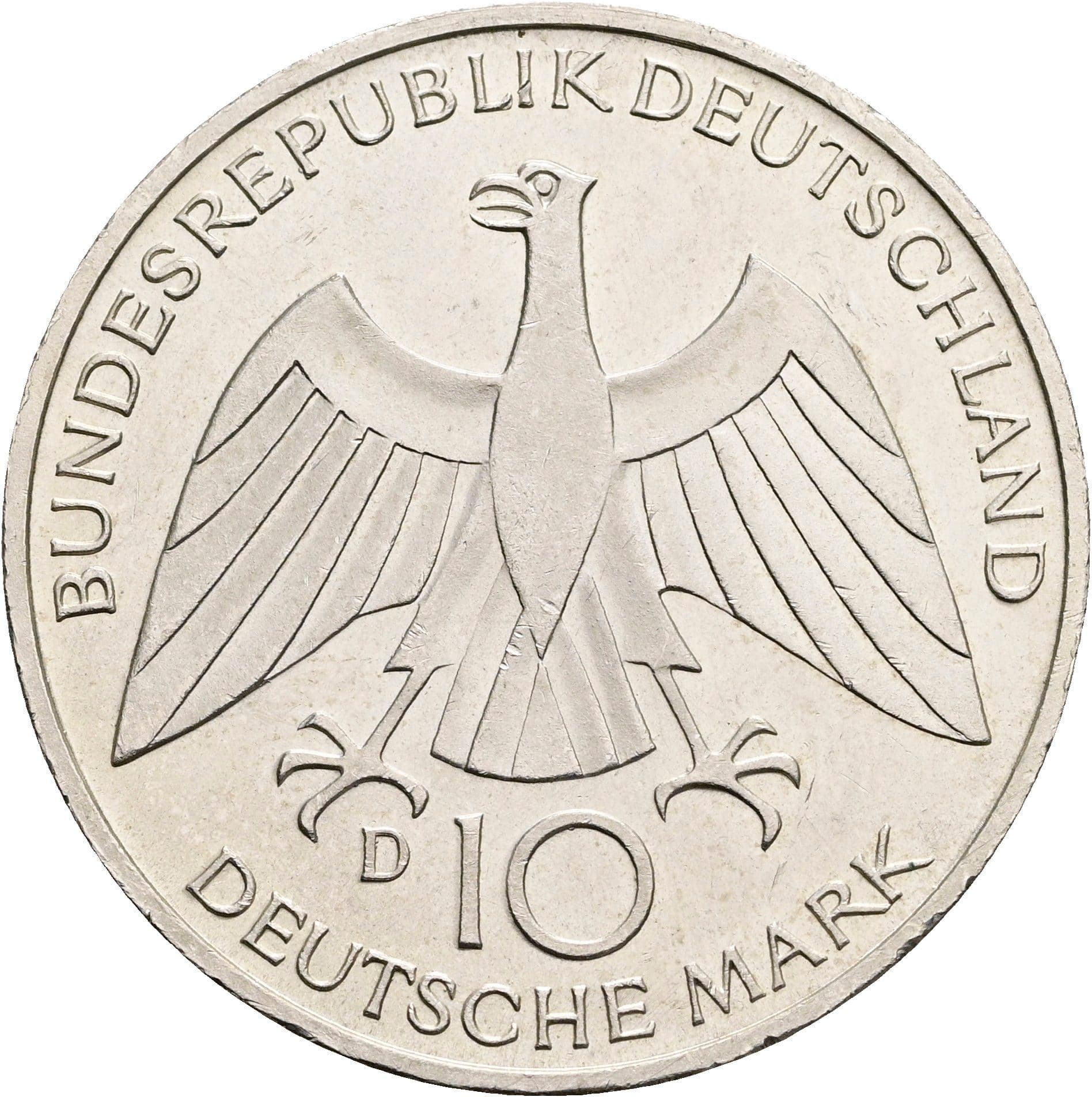 10 Deutsche Mark 1972 D – Rückseite