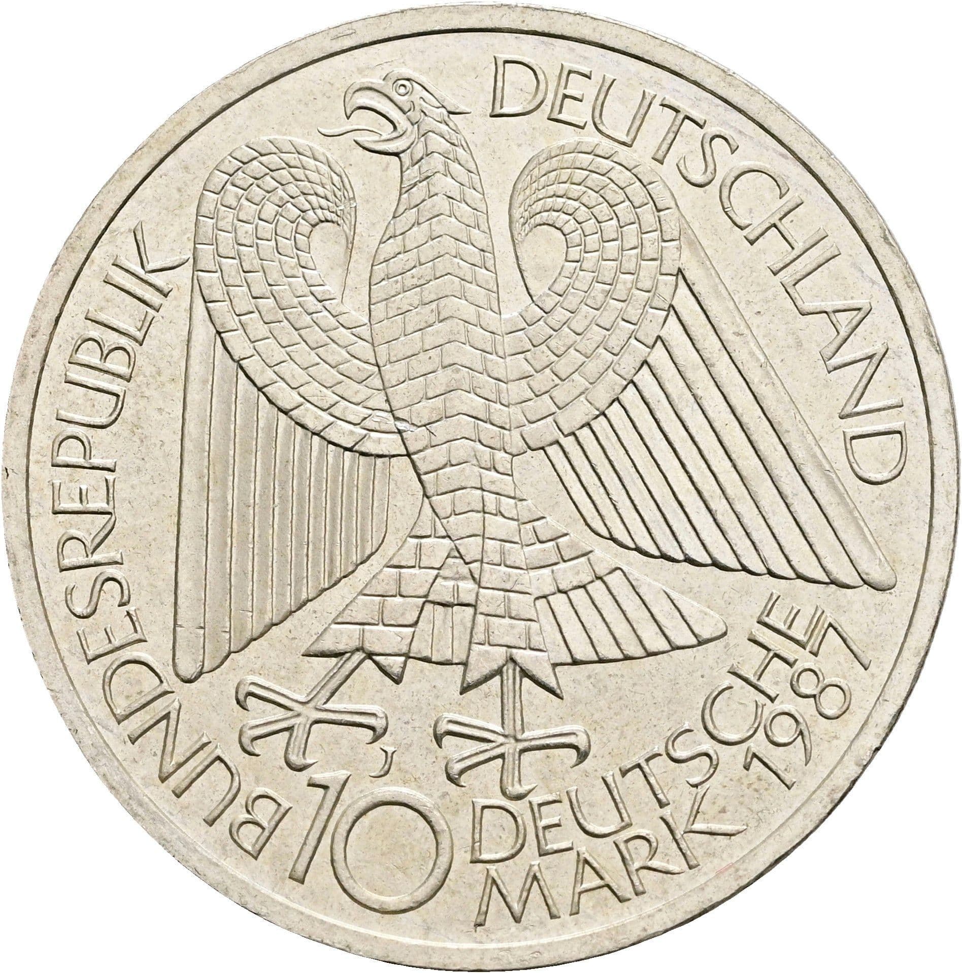 10 Deutsche Mark 1987 J – Rückseite