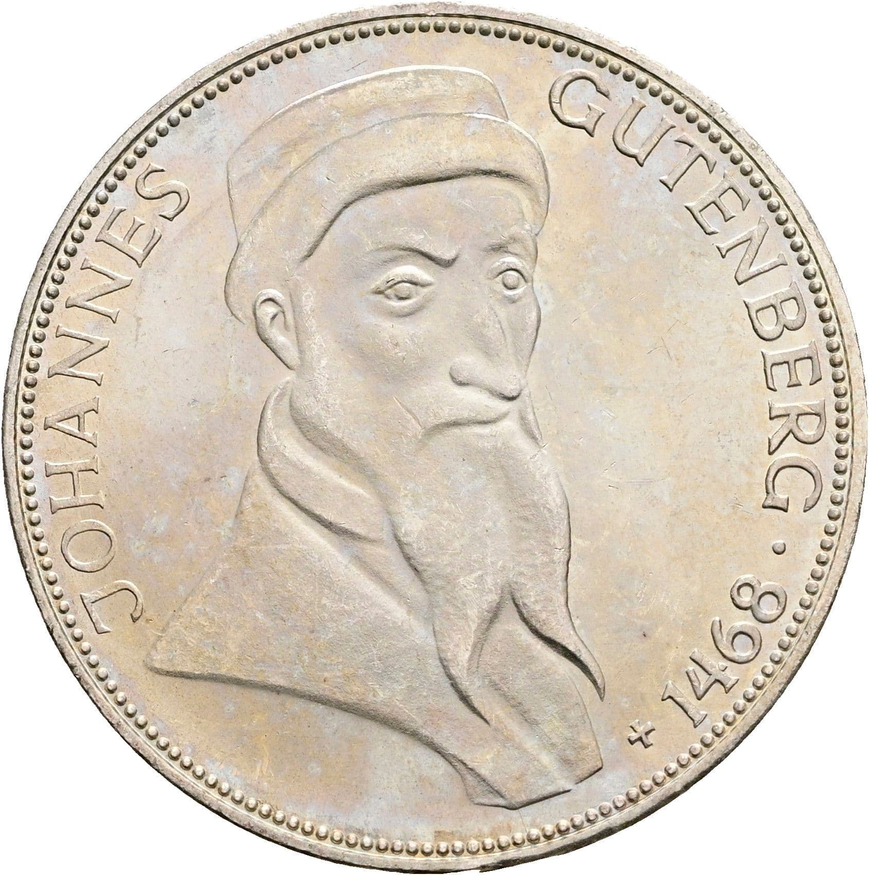 5 Deutsche Mark 1968 G – Vorderseite