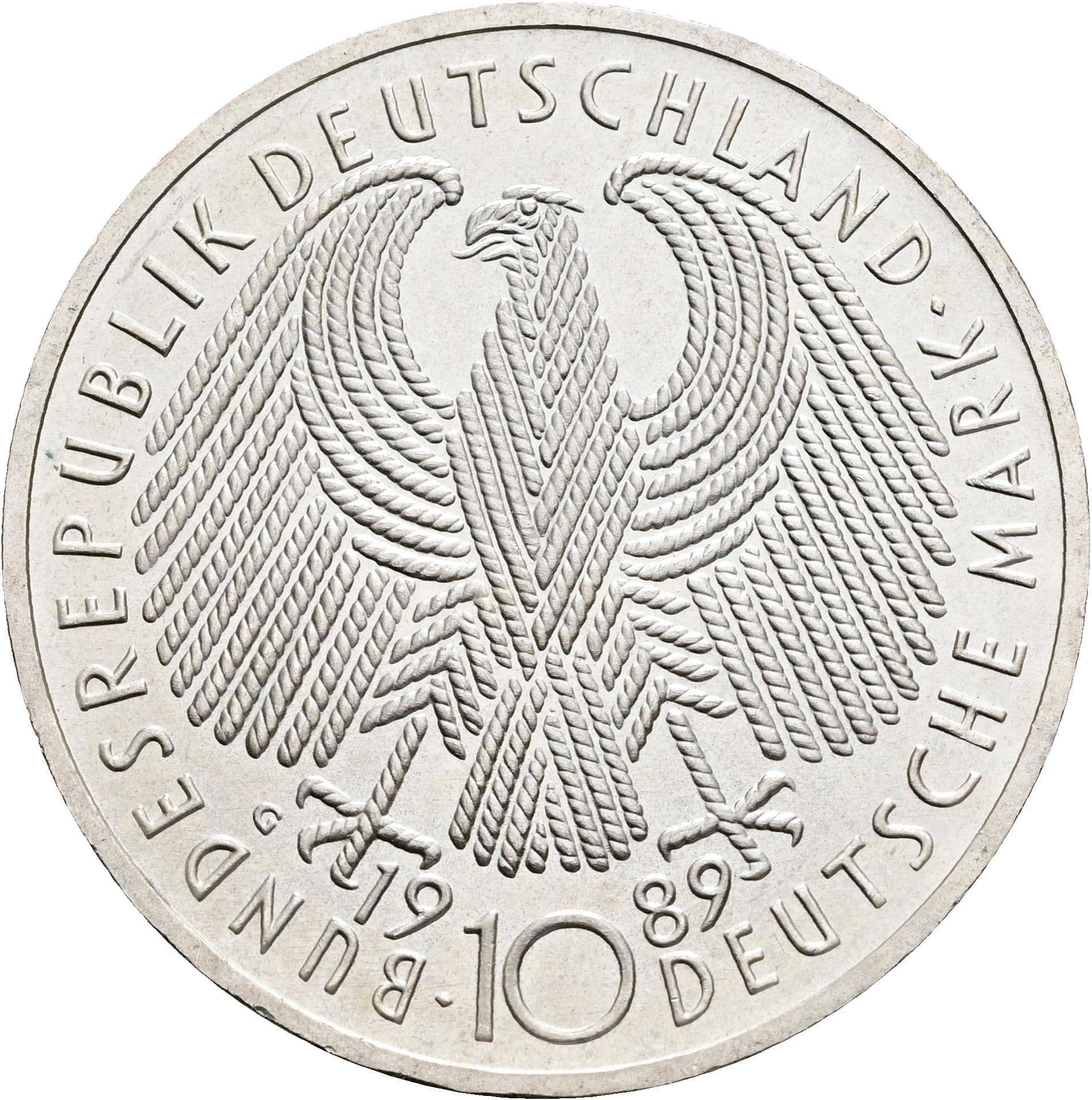 10 Deutsche Mark 1989 G – Rückseite