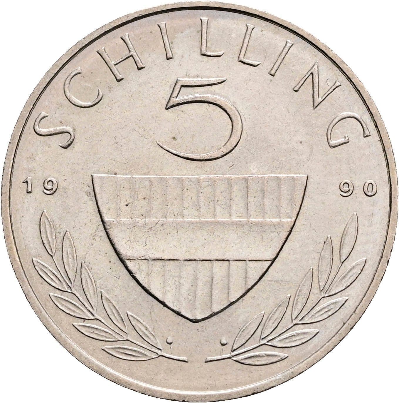 5 Schilling 1990 – Vorderseite