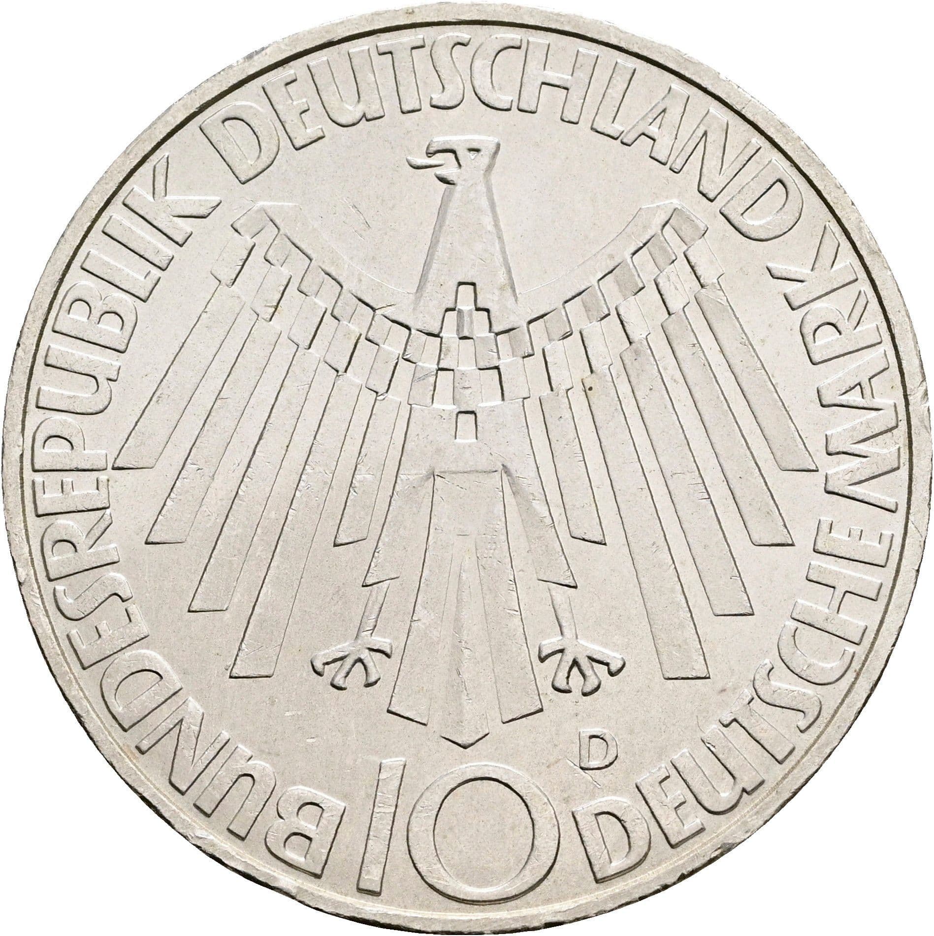 10 Deutsche Mark 1972 D – Rückseite