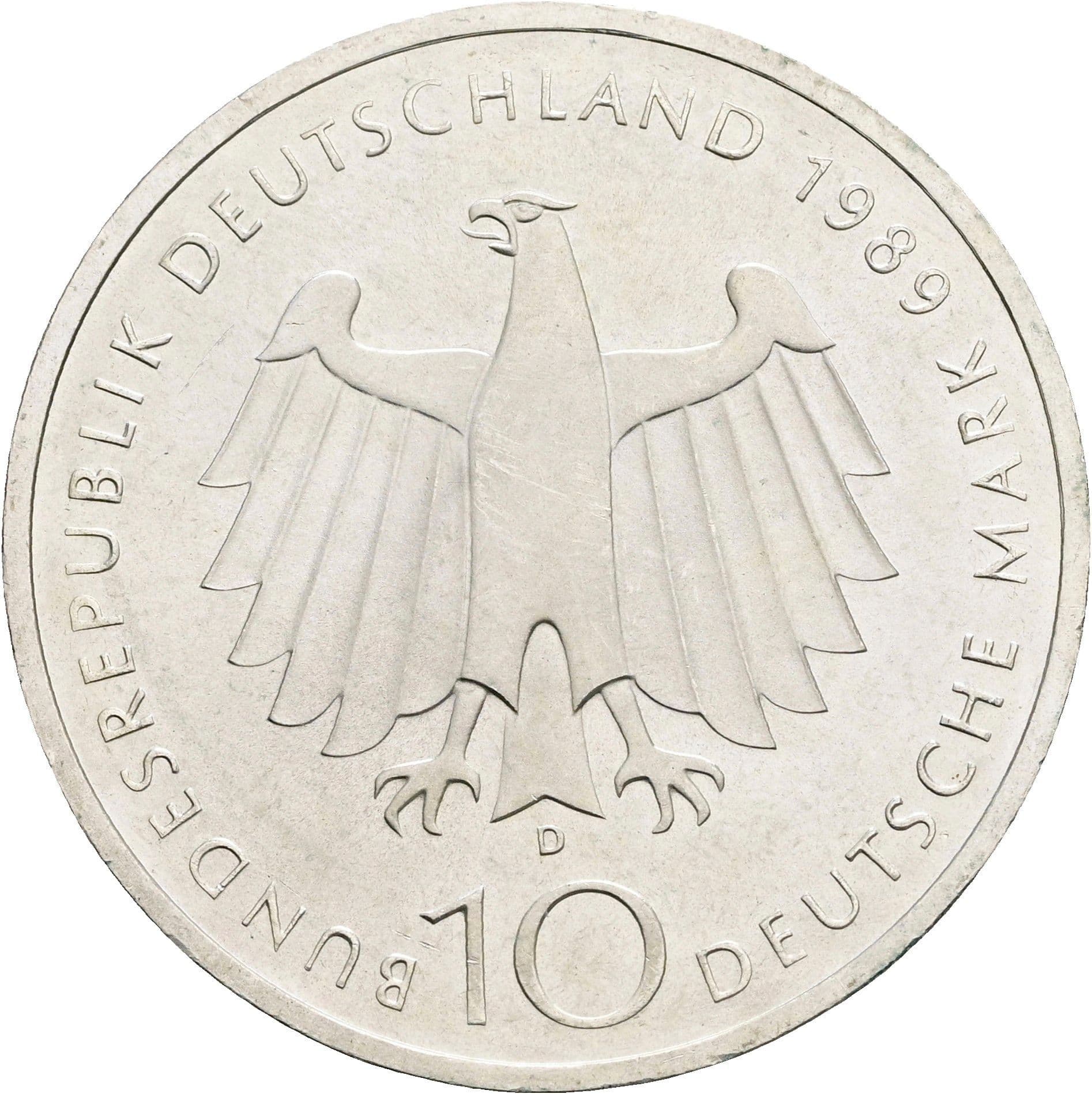 10 Deutsche Mark 1989 D – Rückseite
