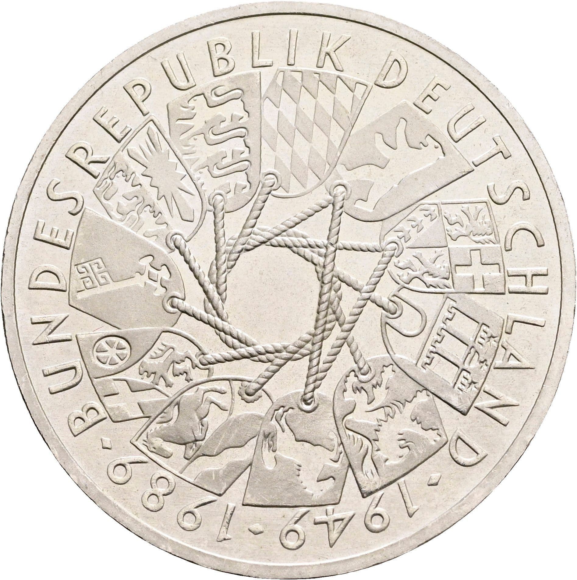 10 Deutsche Mark 1989 G – Vorderseite