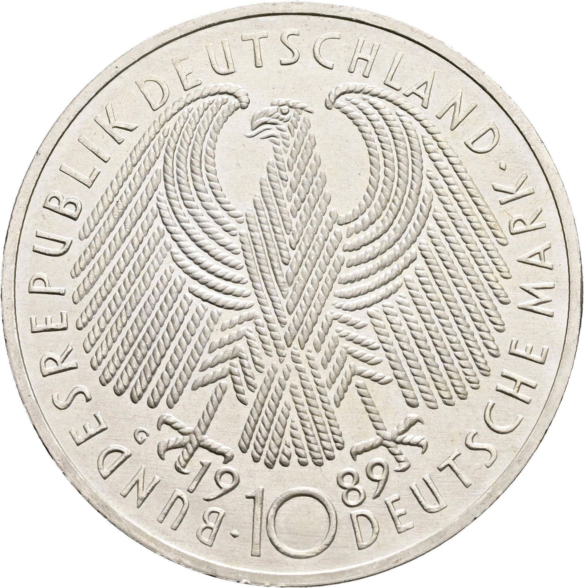 10 Deutsche Mark 1989 G – Rückseite