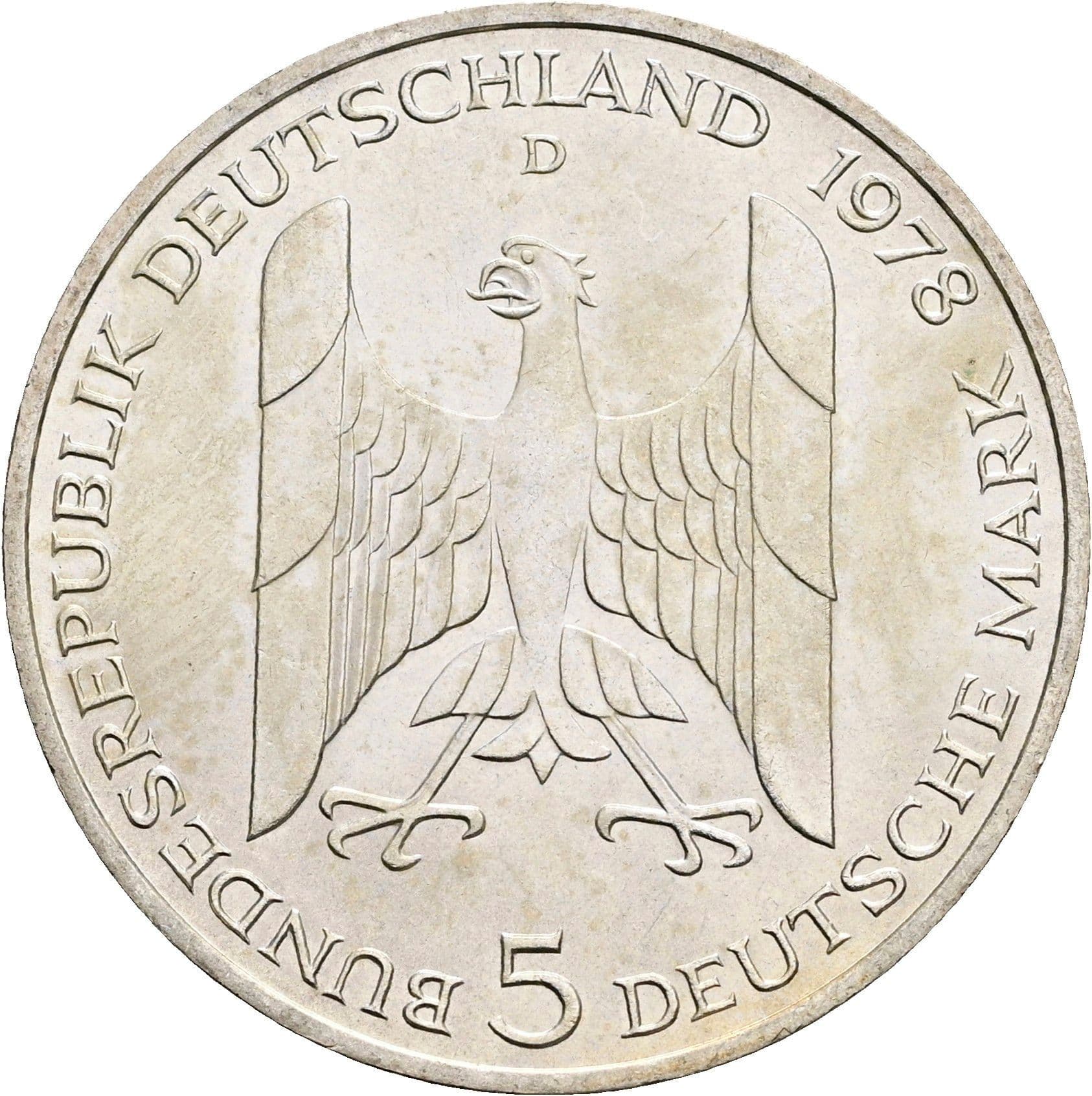 5 Deutsche Mark 1978 D – Rückseite