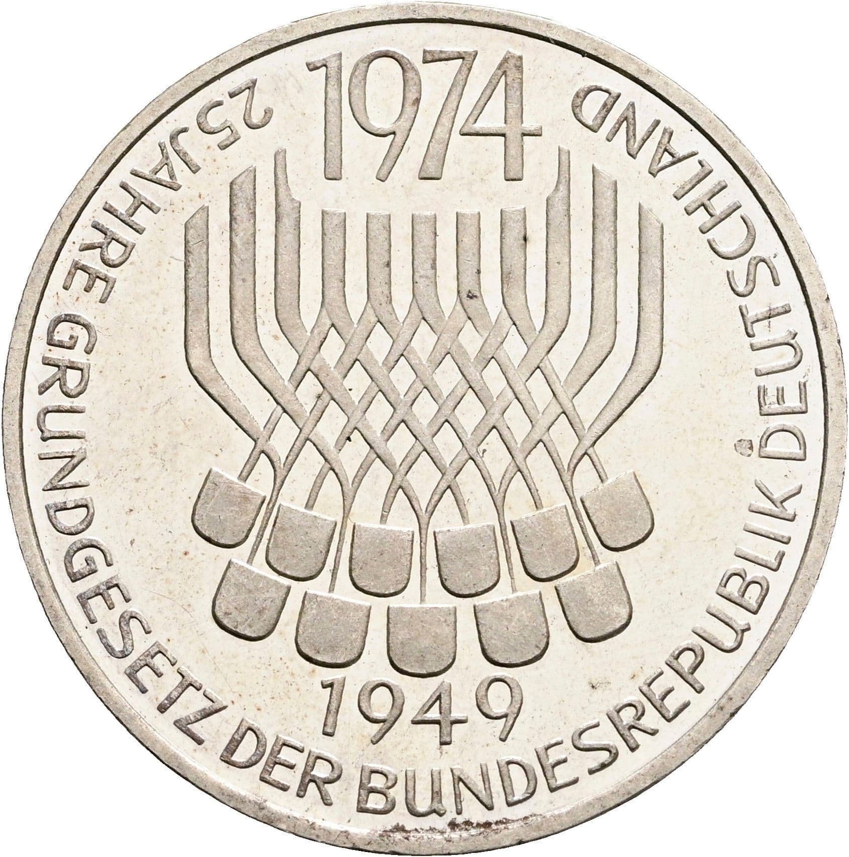 5 Deutsche Mark 1974 F – Vorderseite