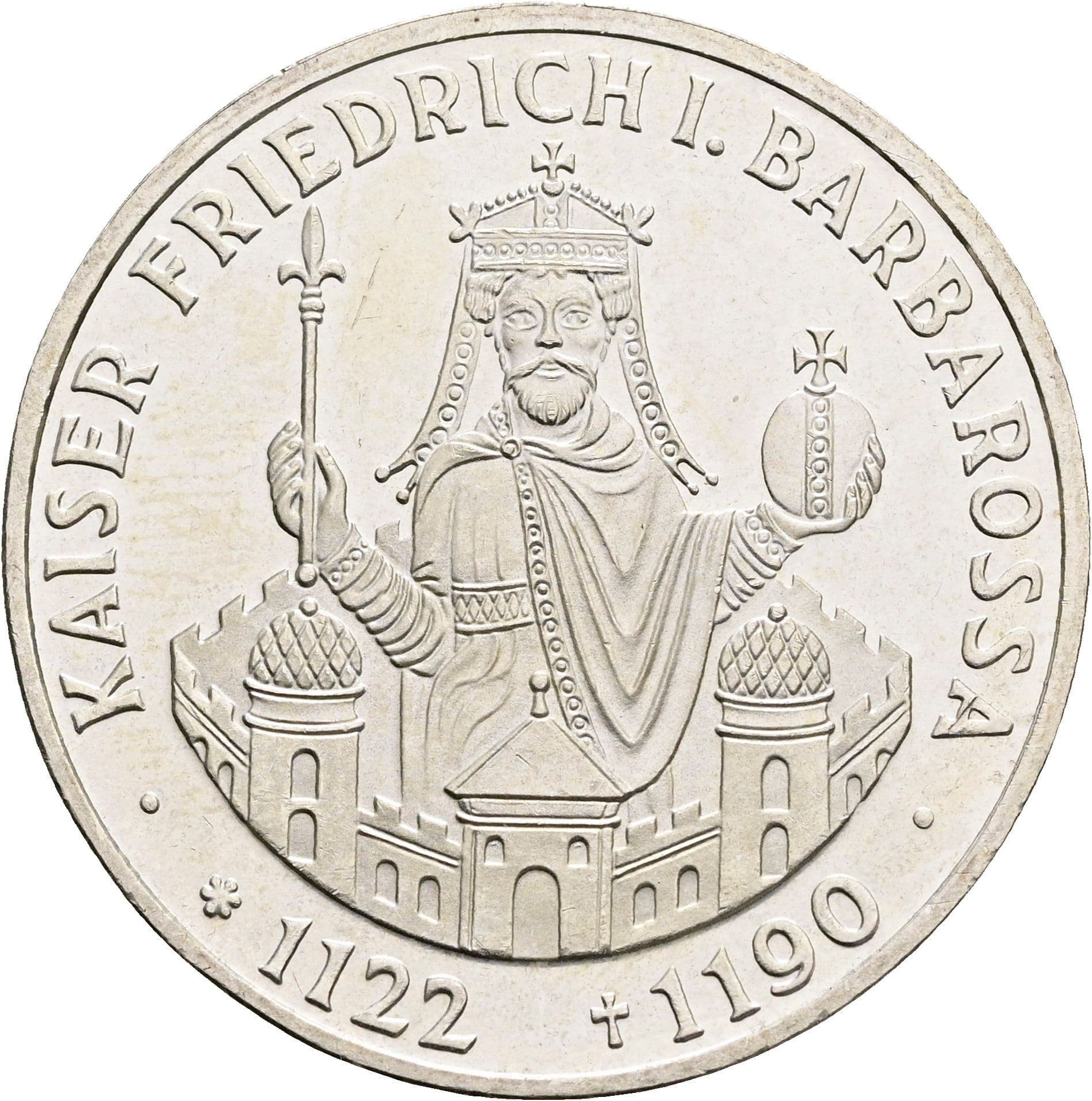 10 Deutsche Mark 1990 F – Vorderseite