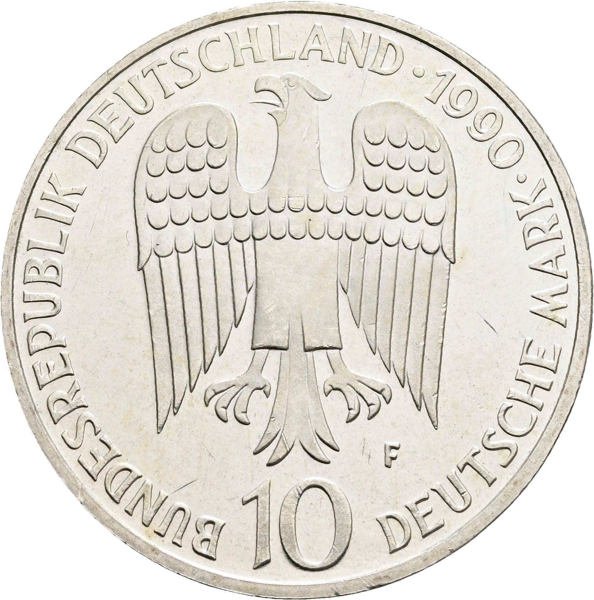 10 Deutsche Mark 1990 F – Rückseite