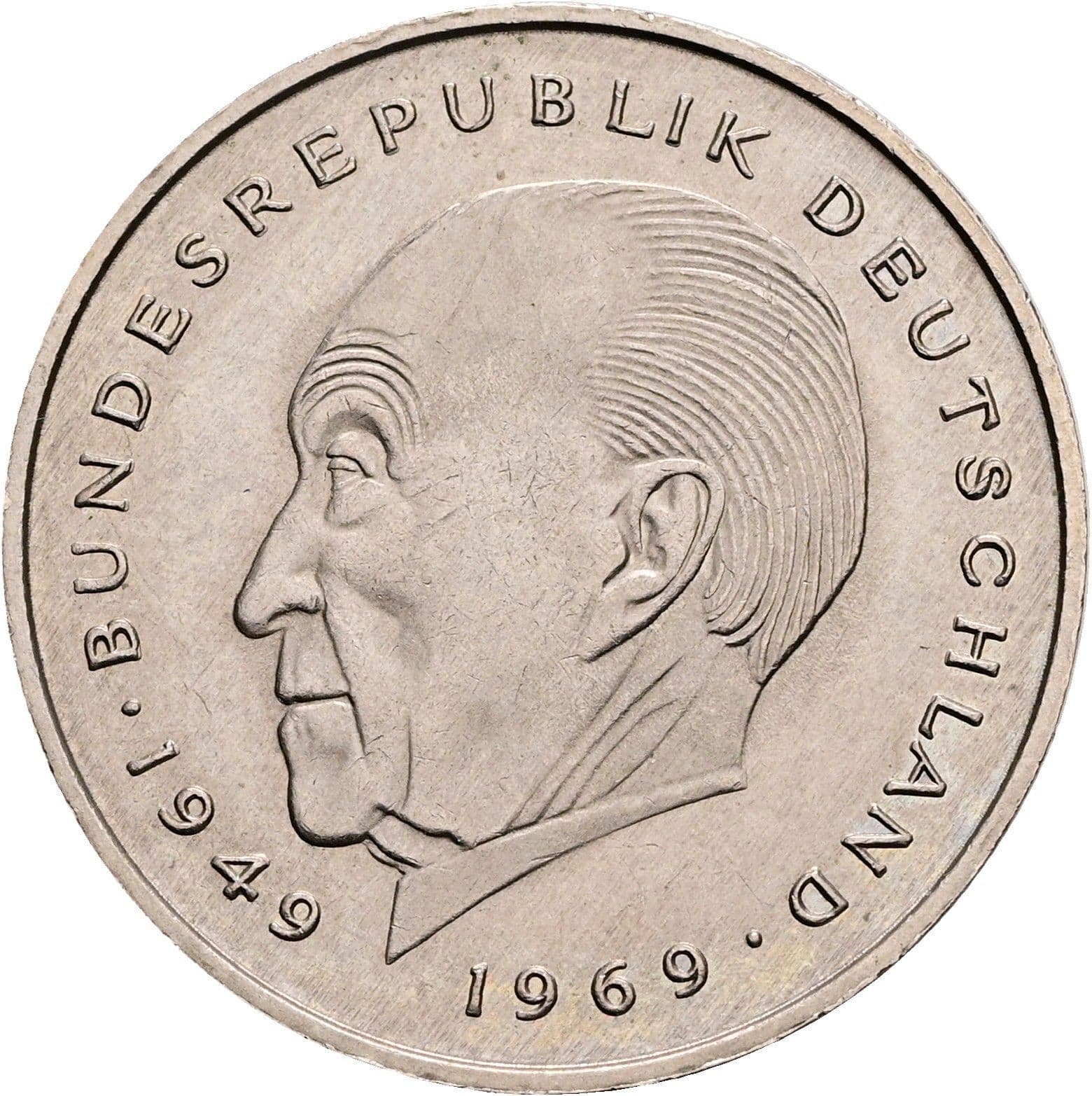 2 Deutsche Mark 1981 F – Vorderseite