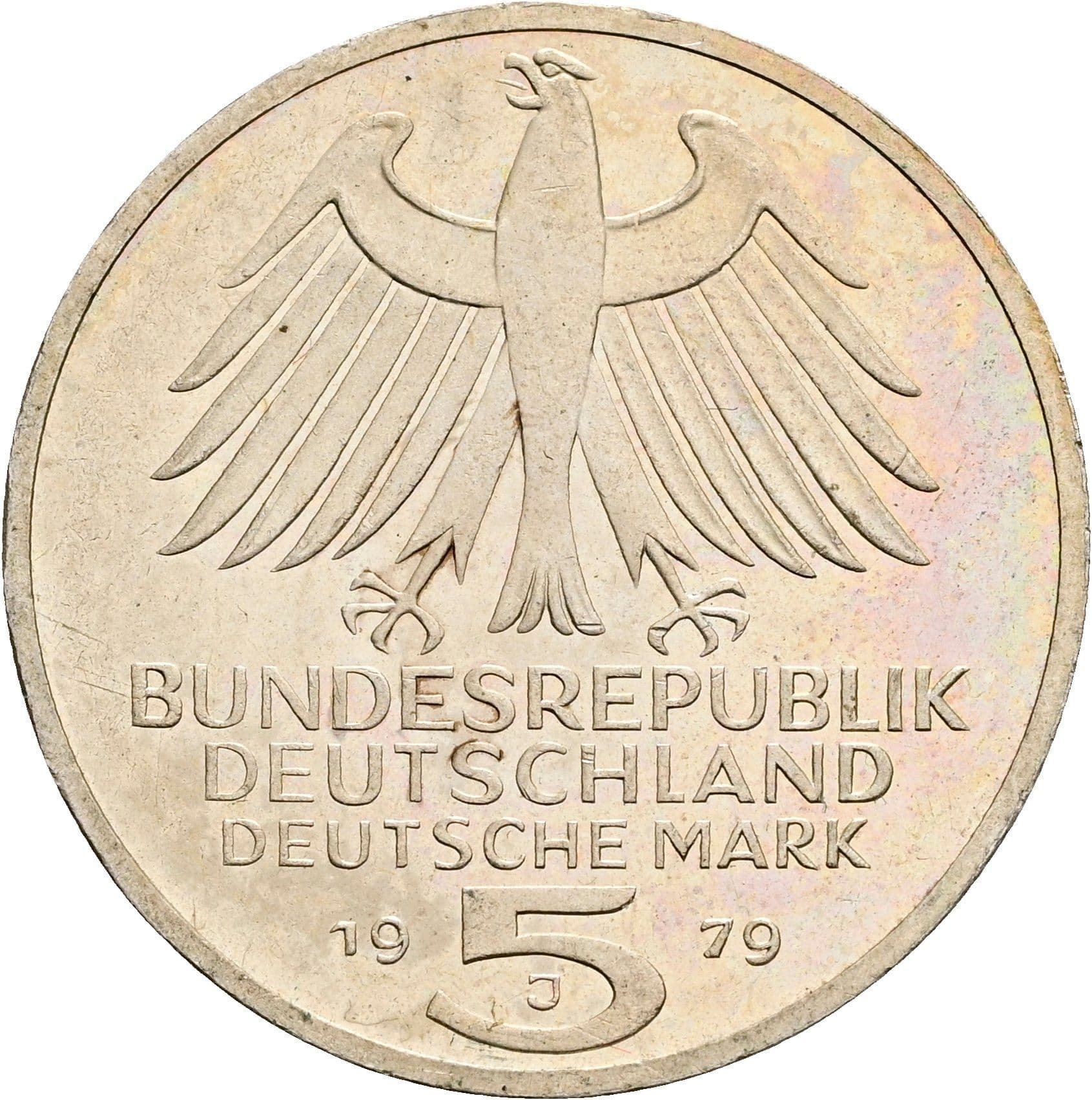 5 Deutsche Mark 1979 J – Rückseite