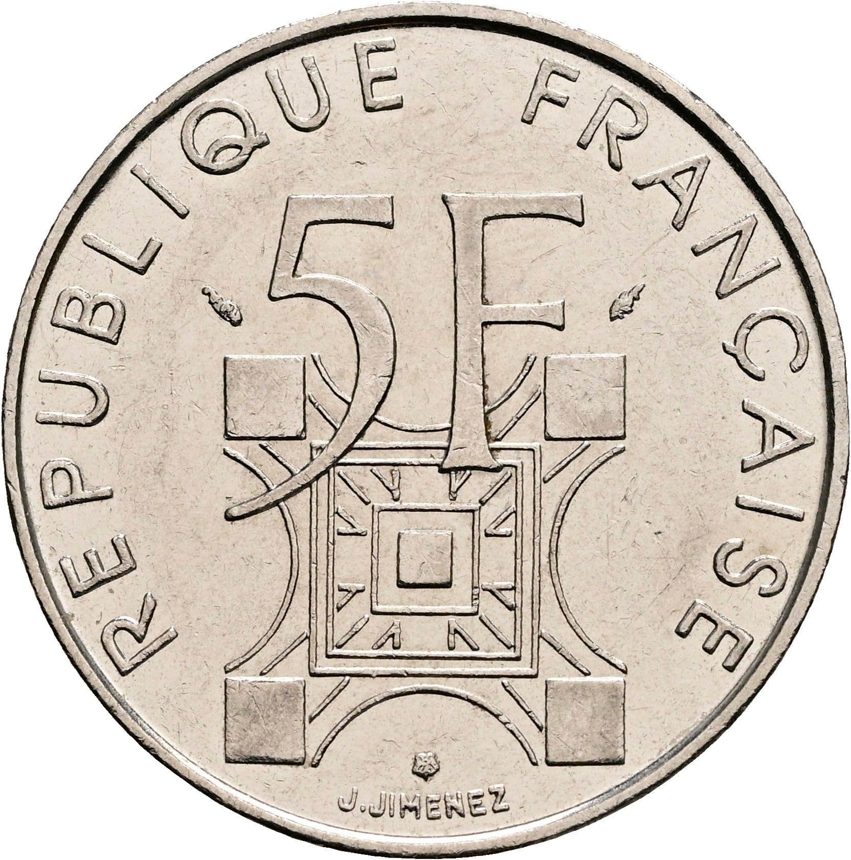 5 Francs 1989 – Rückseite