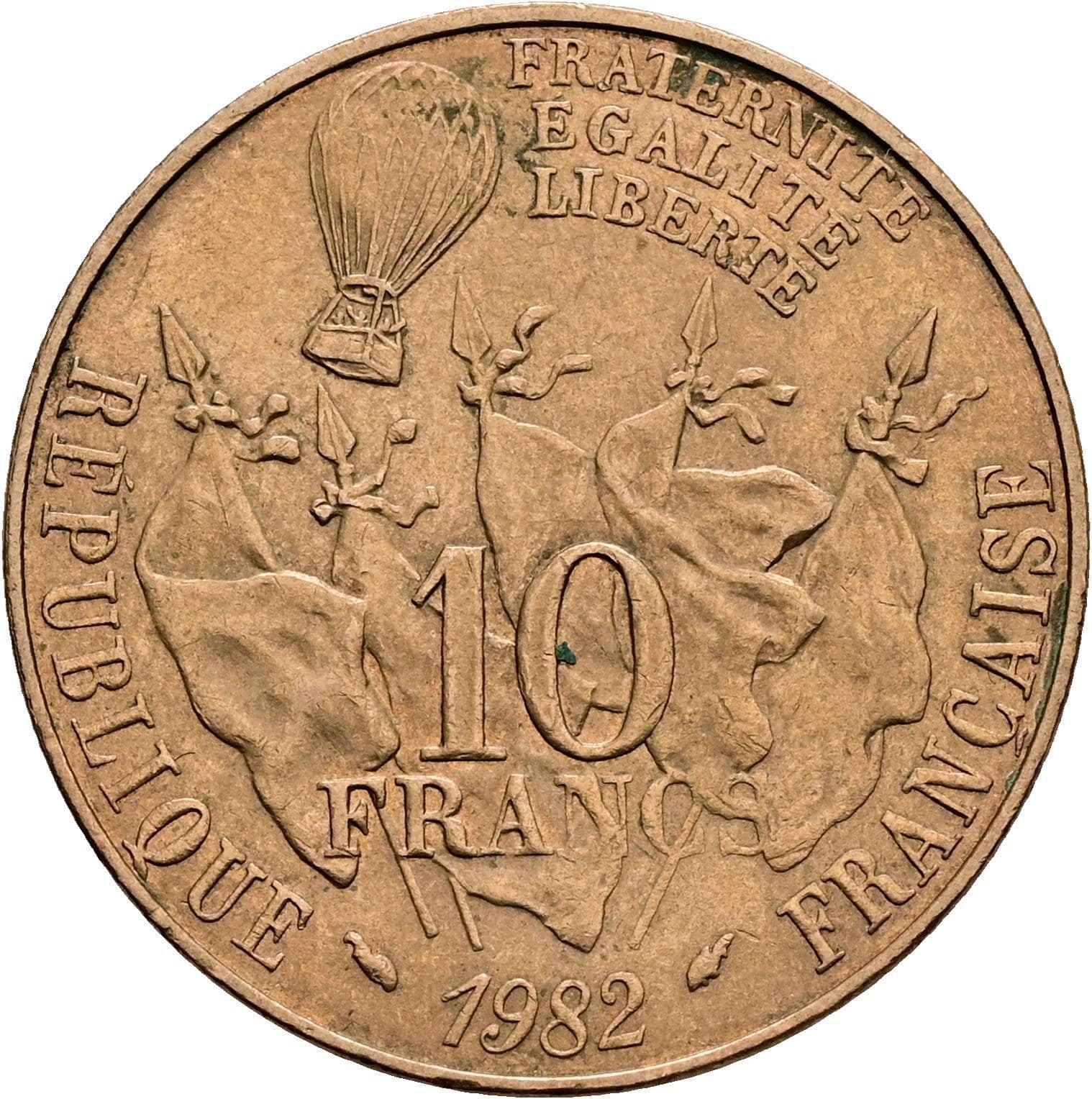 10 Francs 1982 – Rückseite