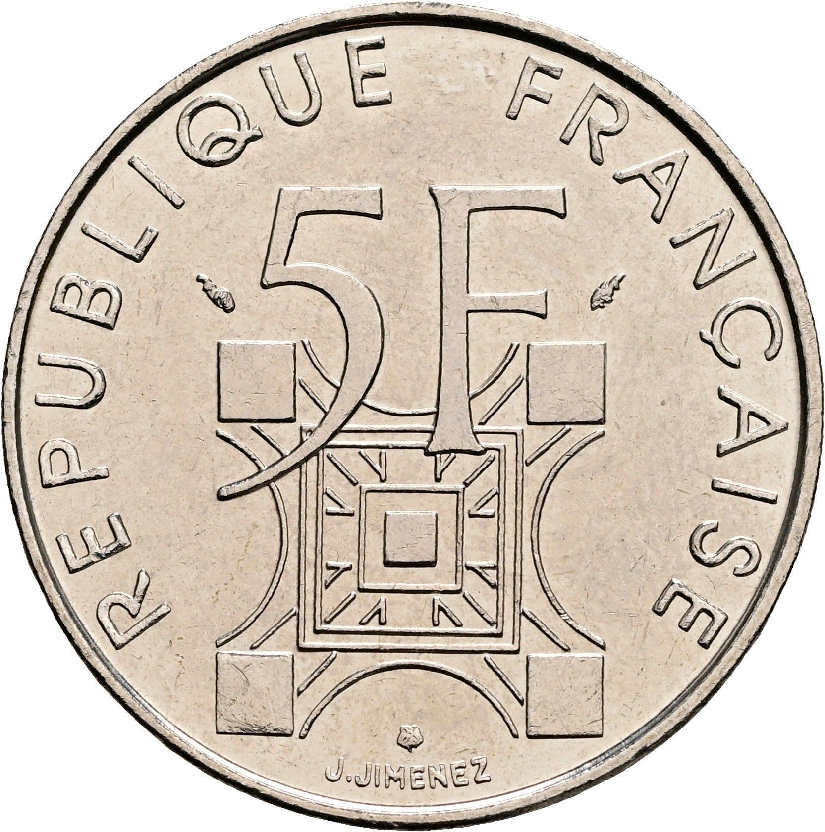 5 Francs 1989 – Rückseite