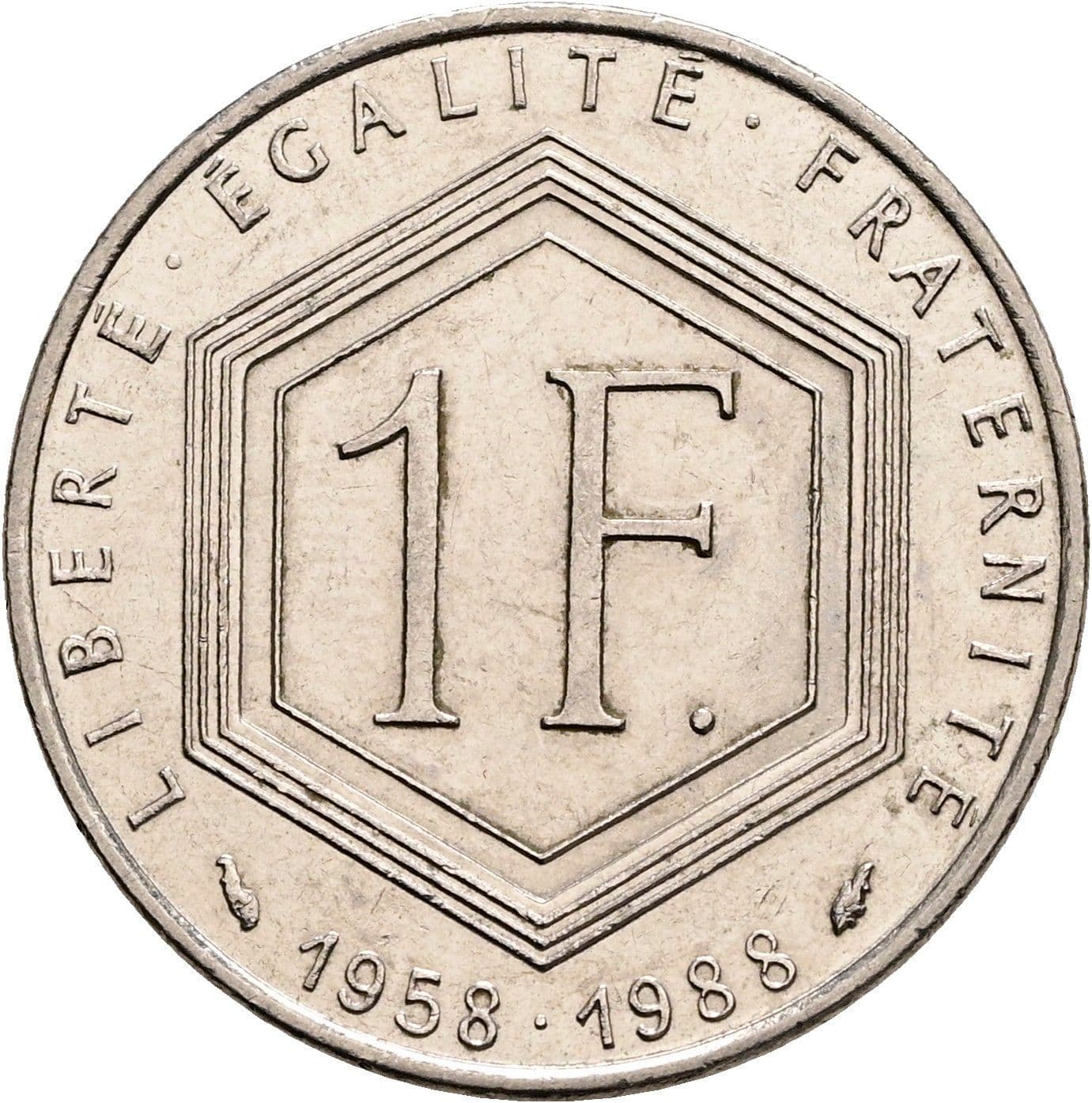1 Franc 1988 – Rückseite
