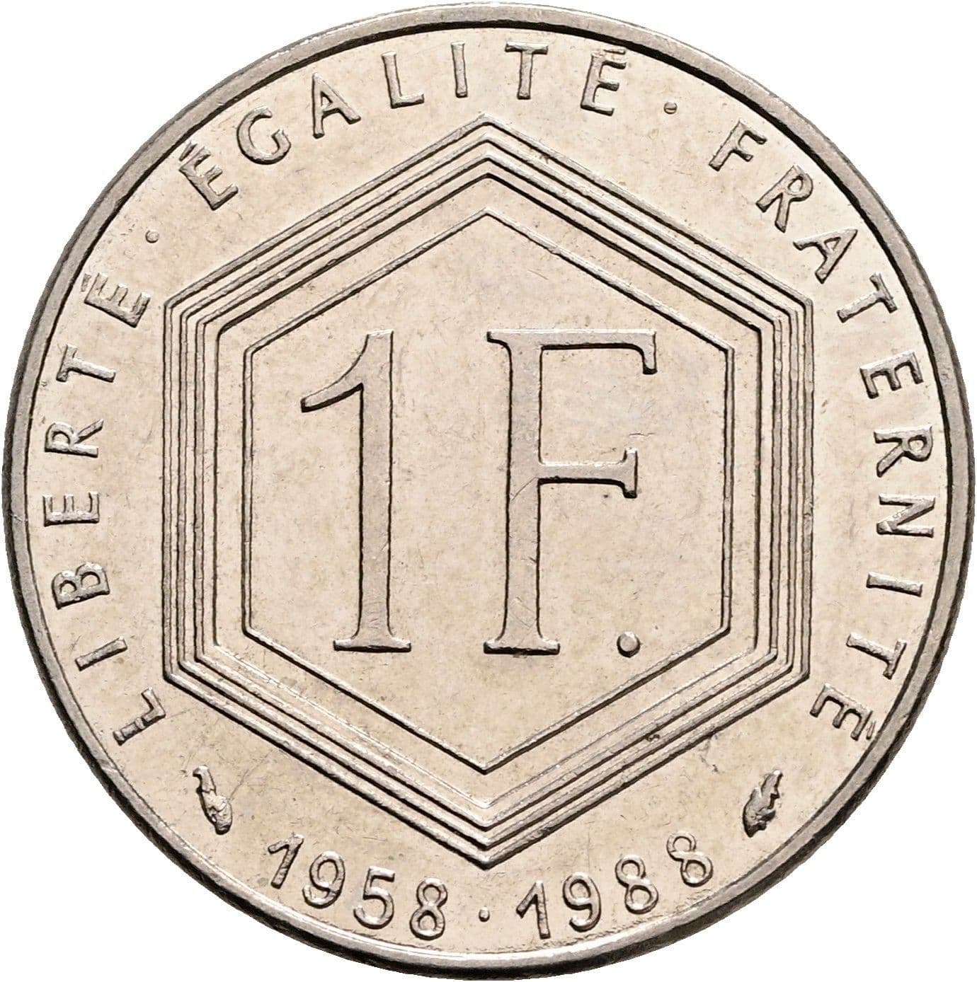 1 Franc 1988 – Rückseite