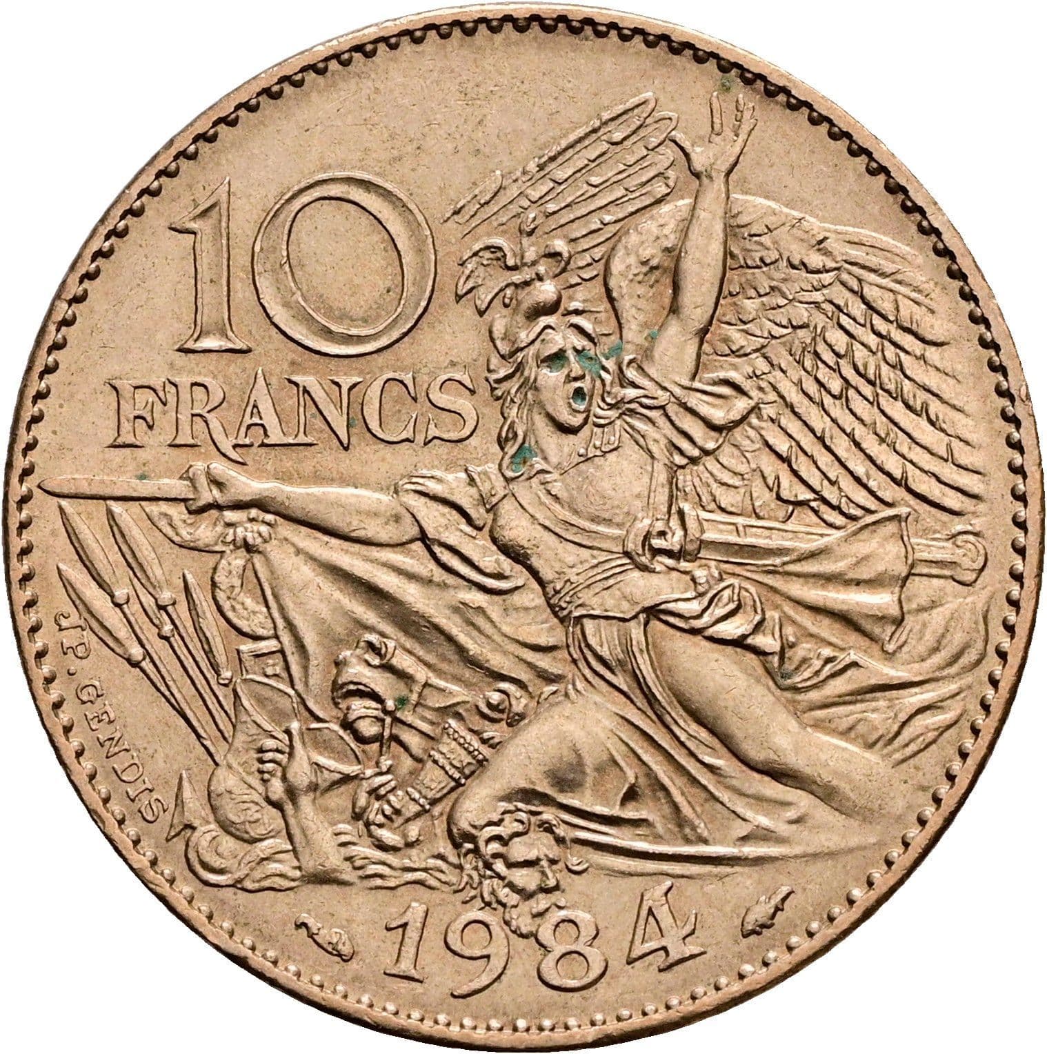 10 Francs 1984 – Rückseite