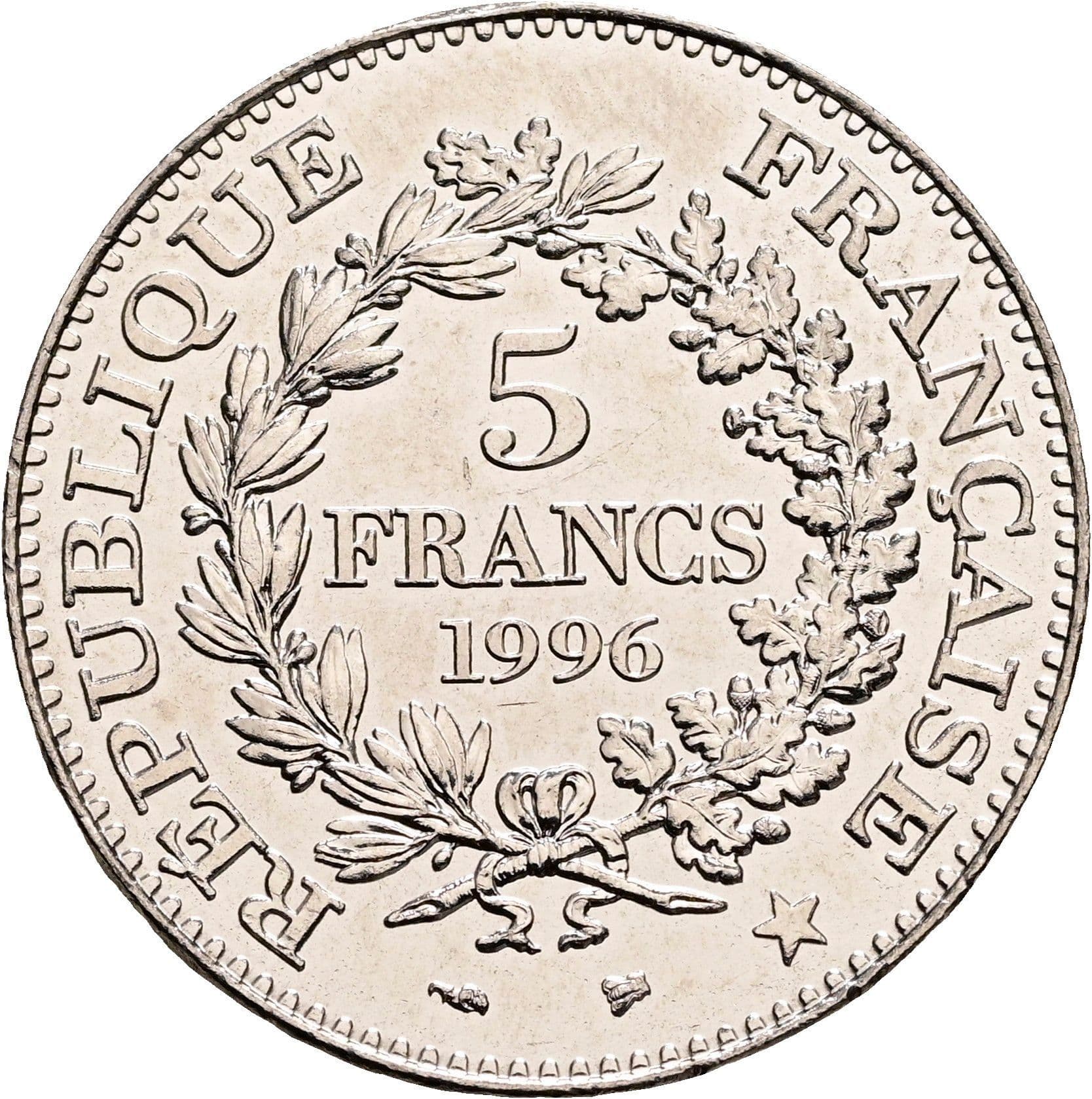 5 Francs 1996 – Vorderseite