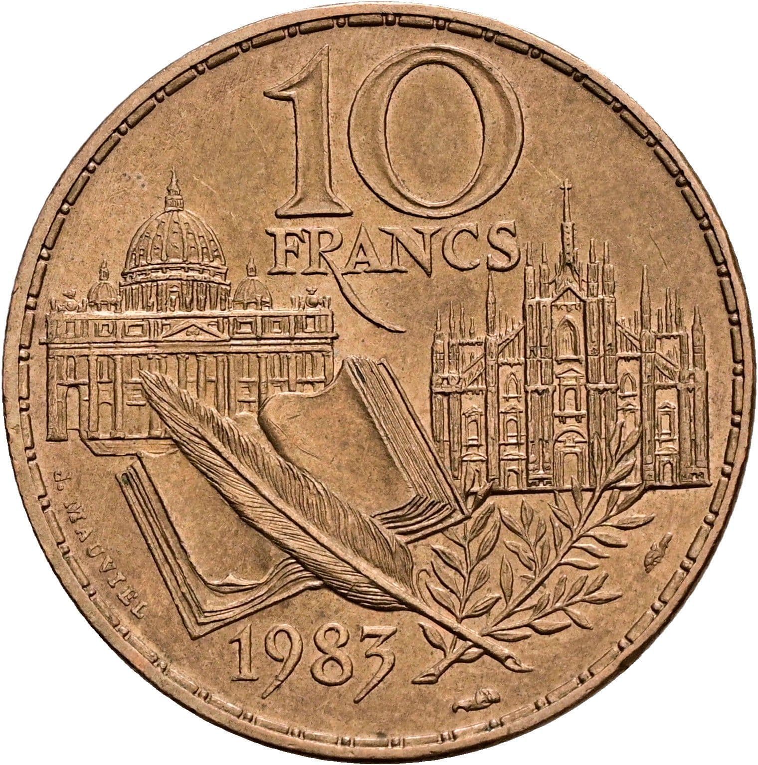 10 Francs 1983 – Rückseite