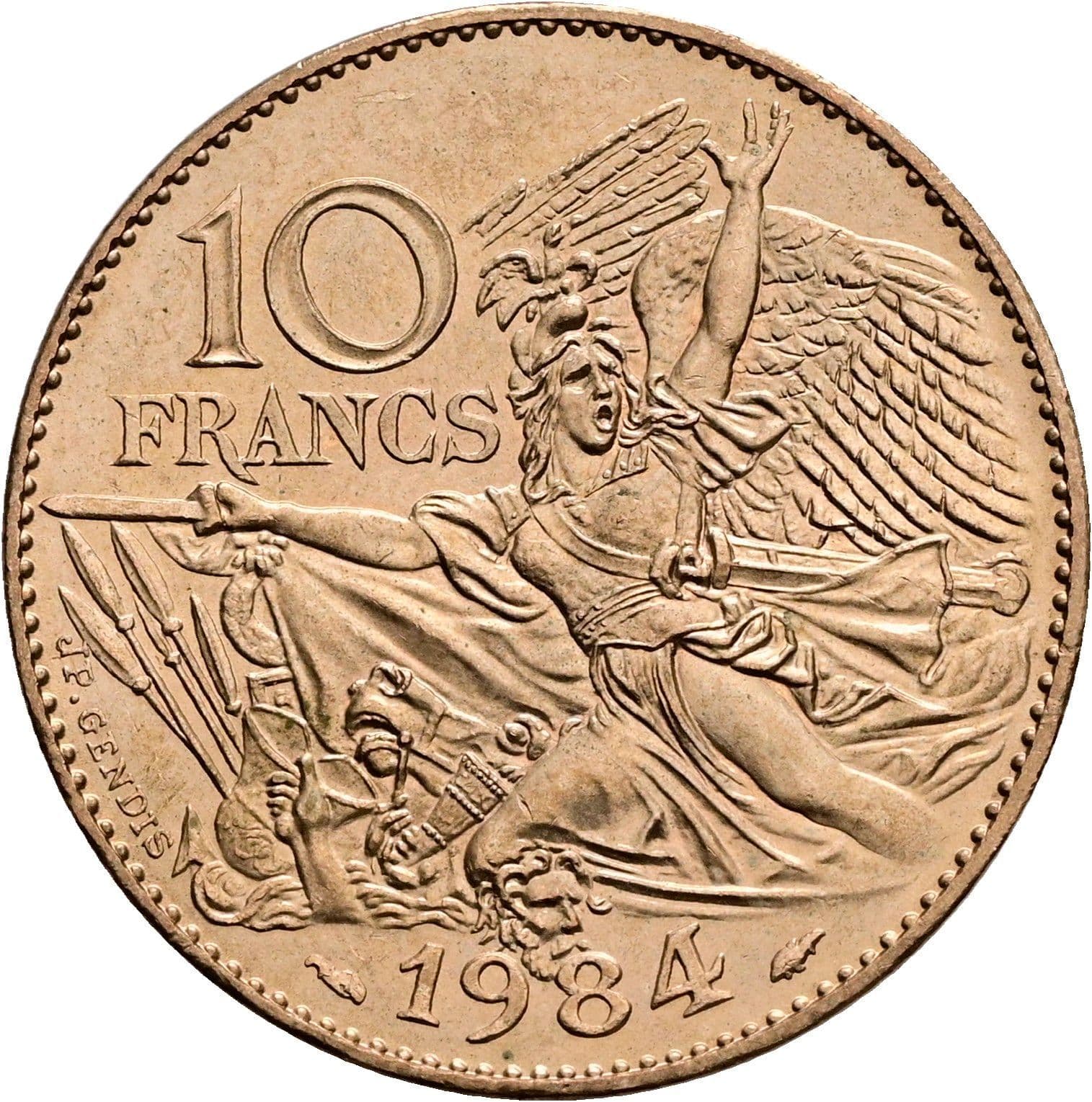 10 Francs 1984 – Rückseite