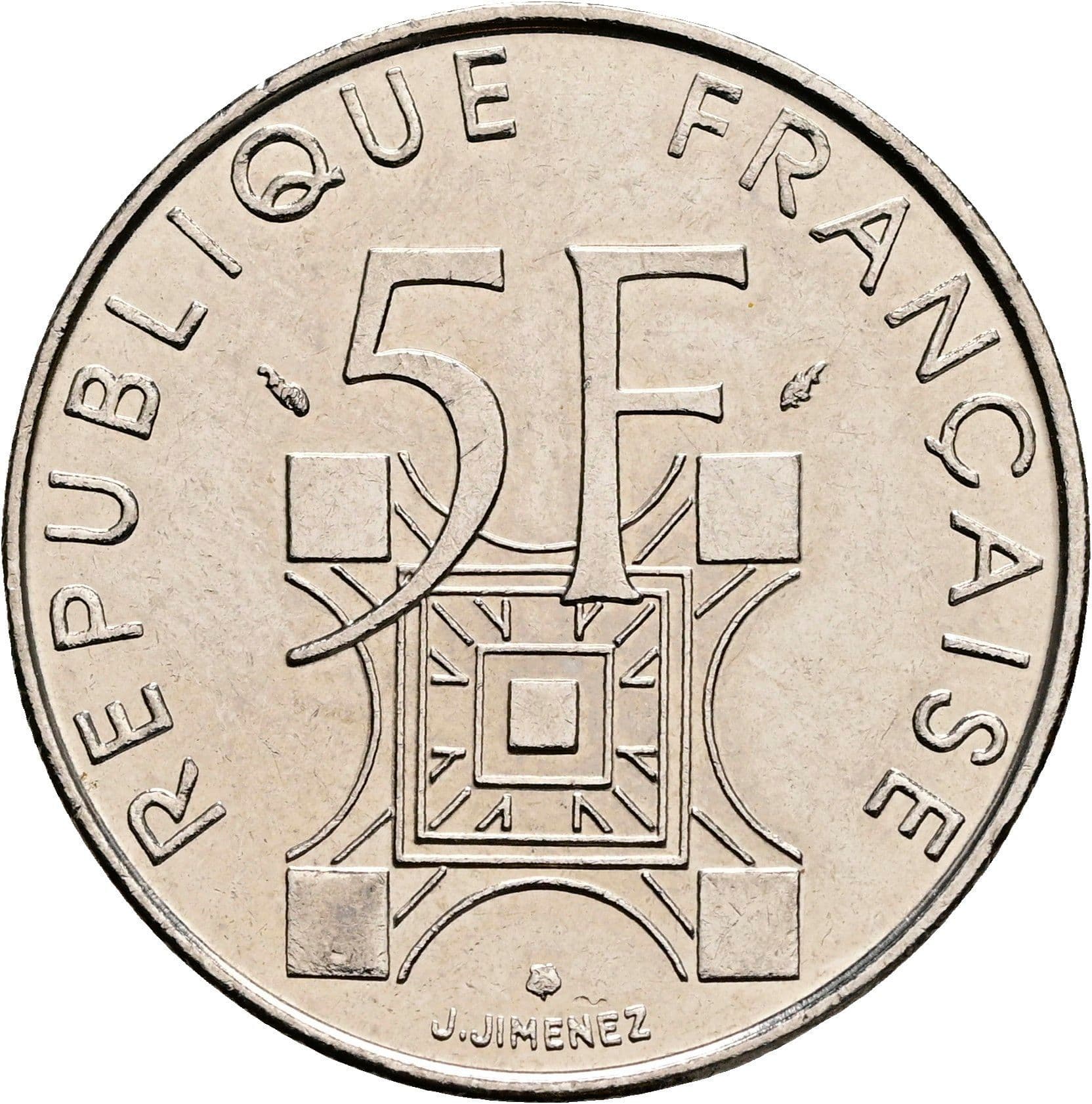 5 Francs 1989 – Rückseite