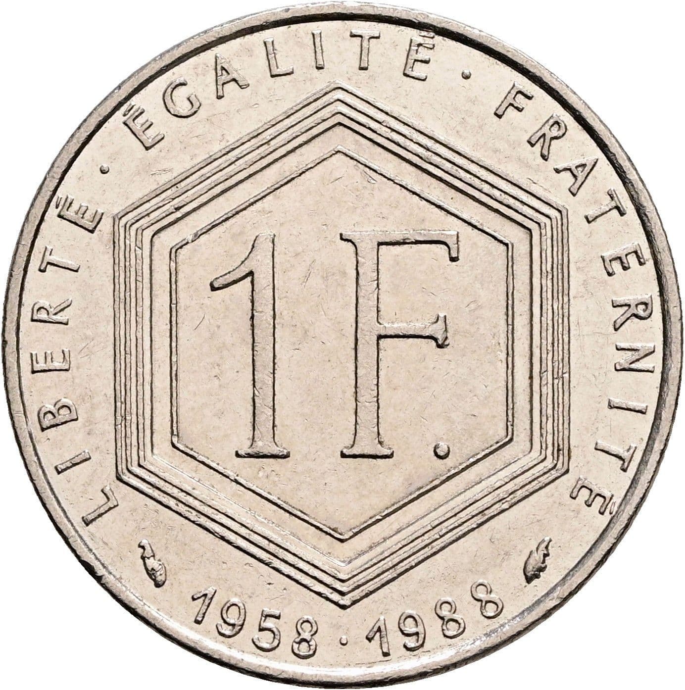 1 Franc 1988 – Rückseite