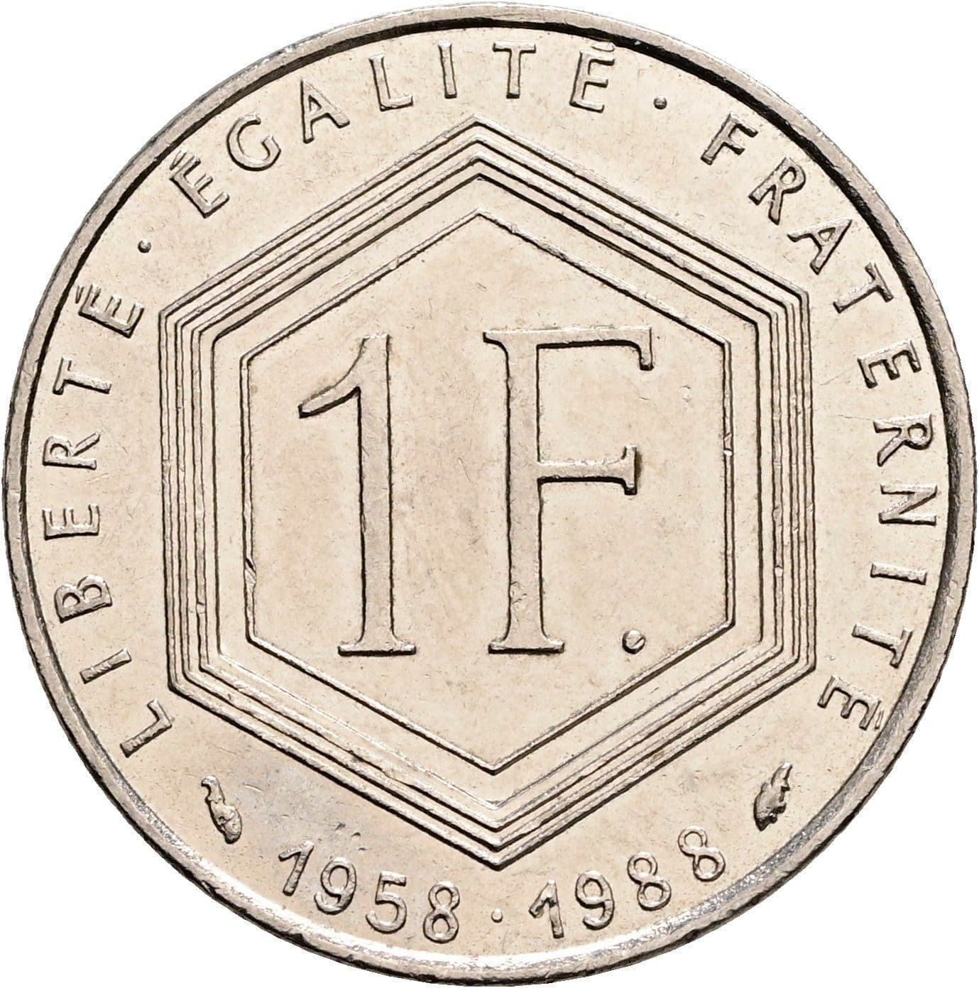 1 Franc 1988 – Rückseite
