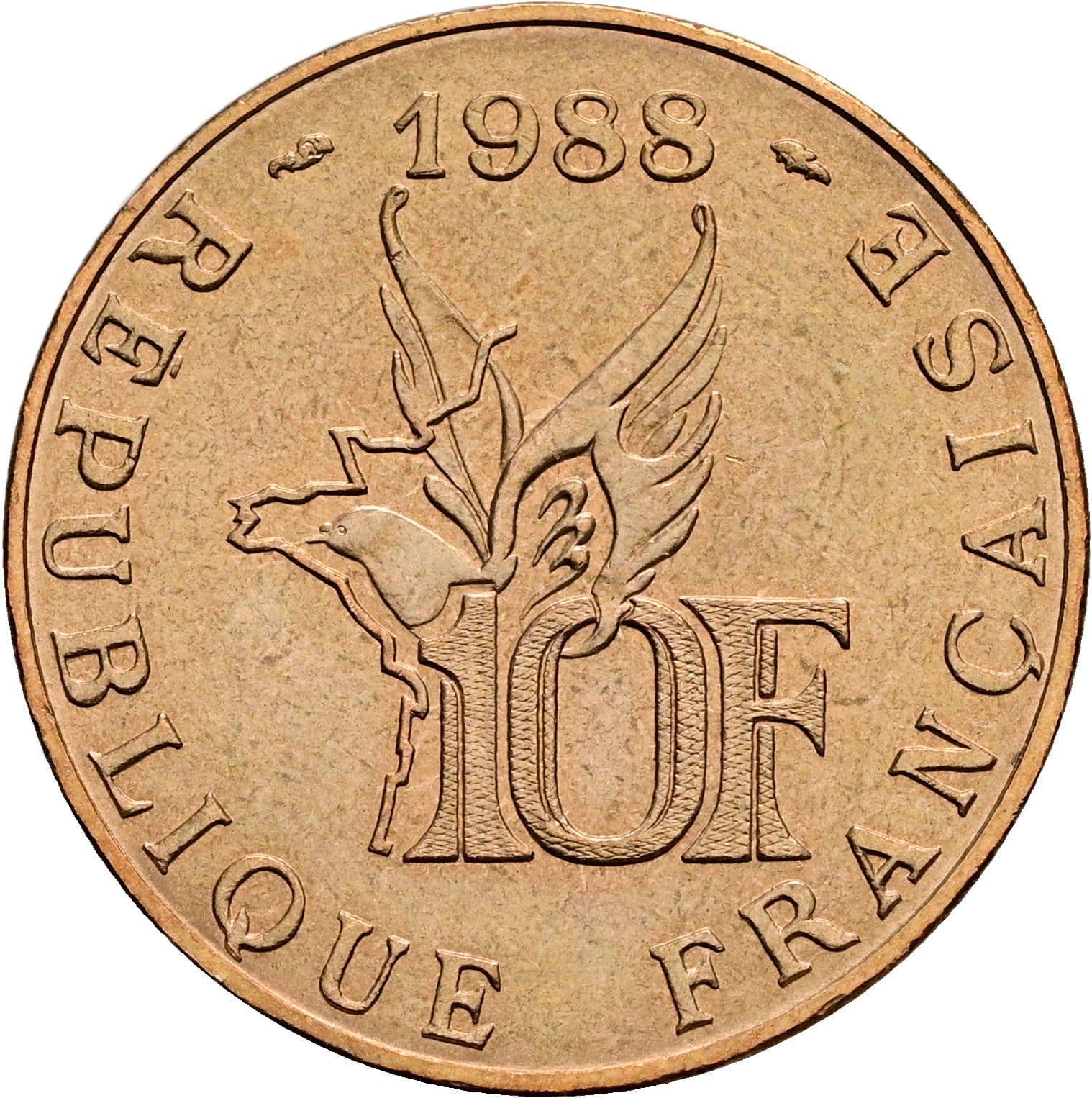10 Francs 1988 – Rückseite