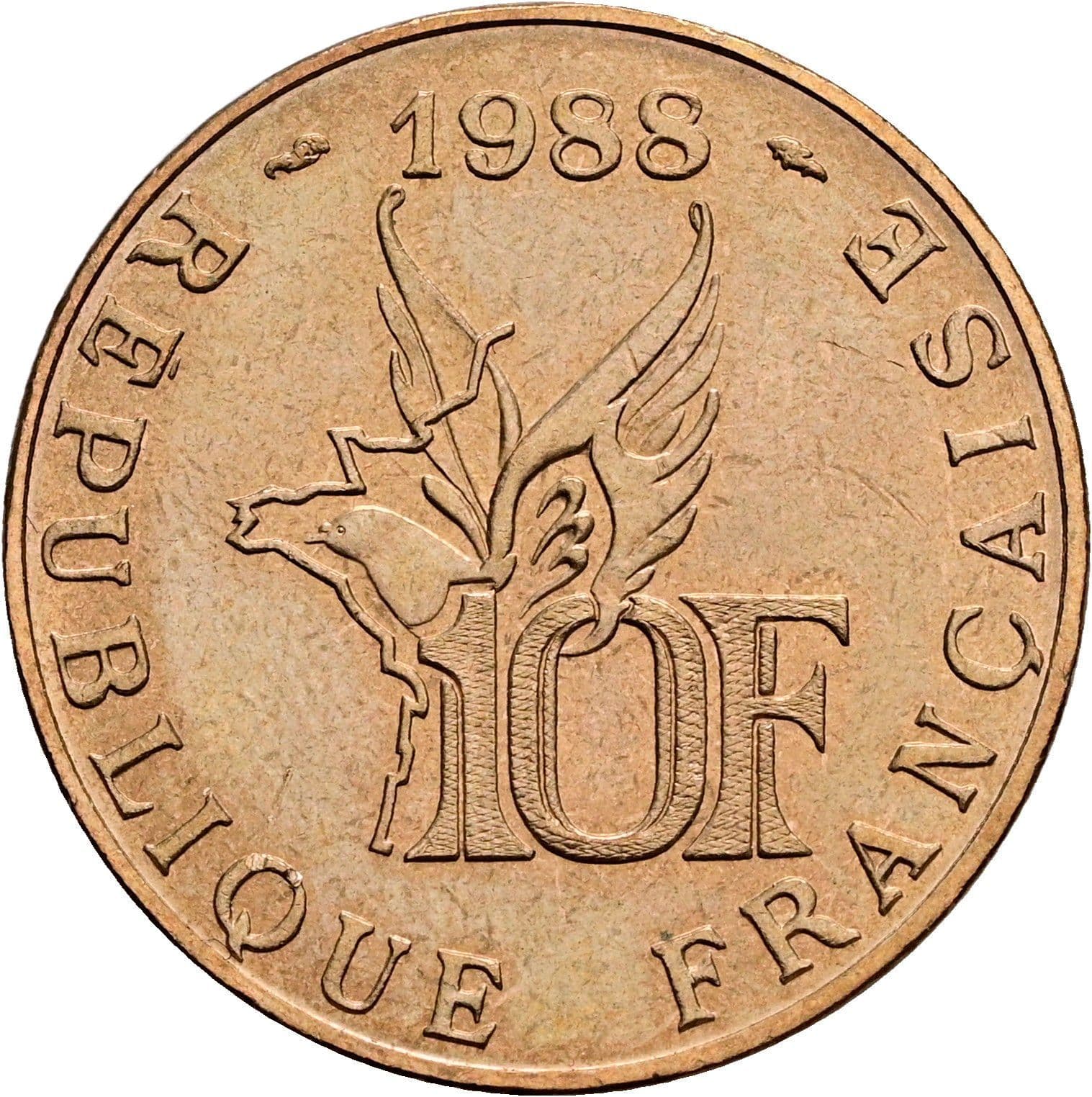 10 Francs 1988 – Rückseite