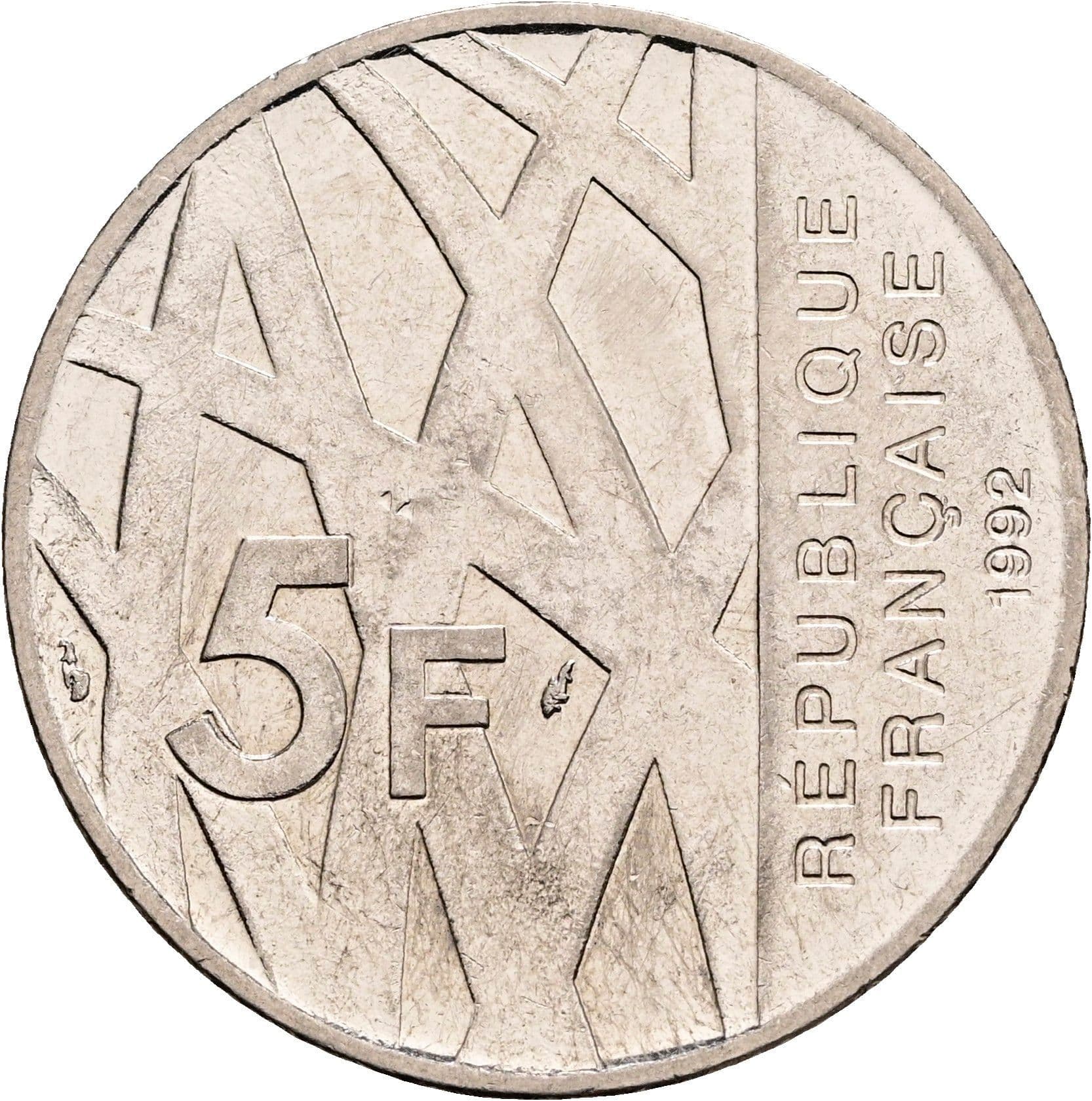5 Francs 1992 – Rückseite