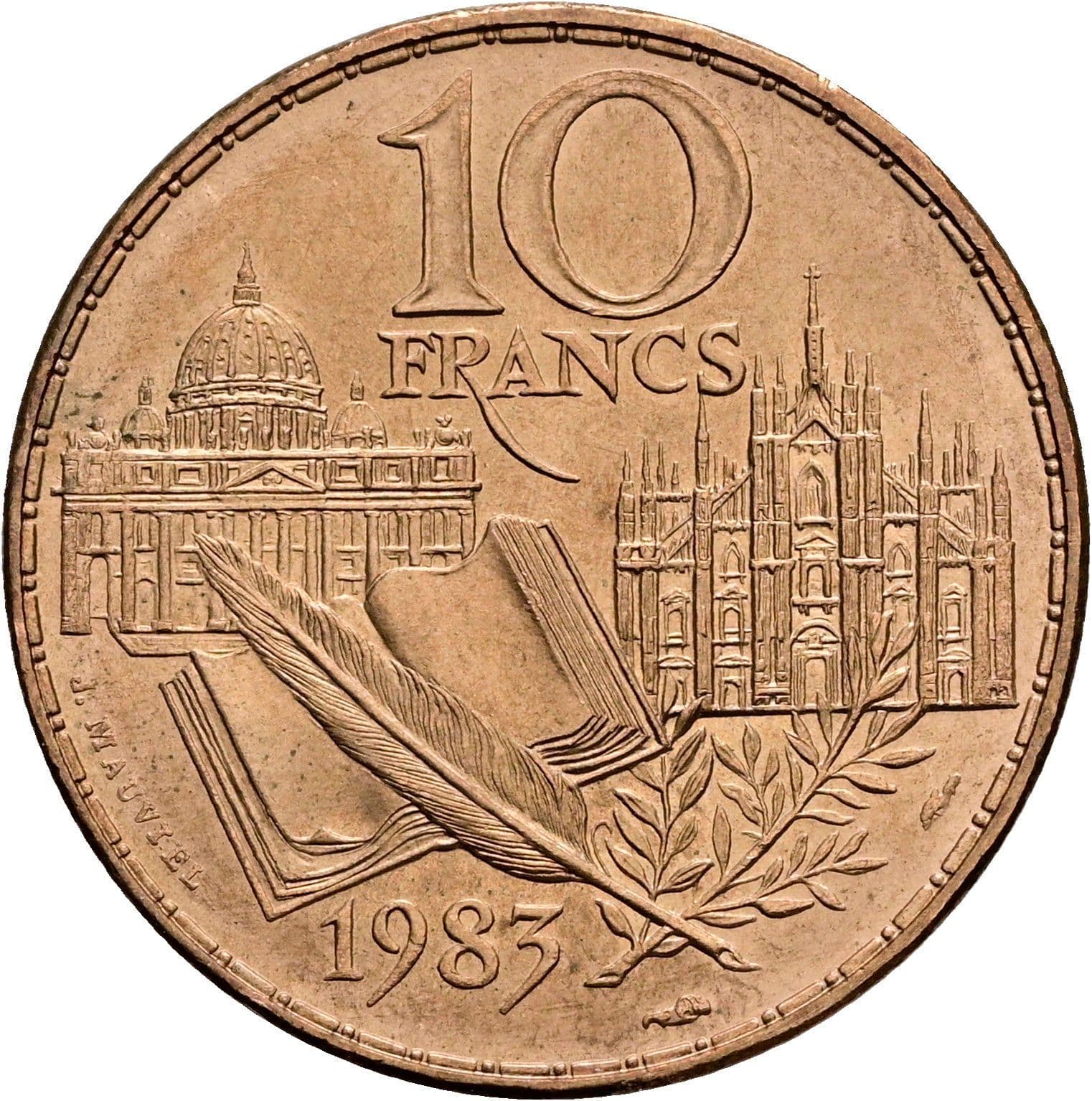 10 Francs 1983 – Rückseite