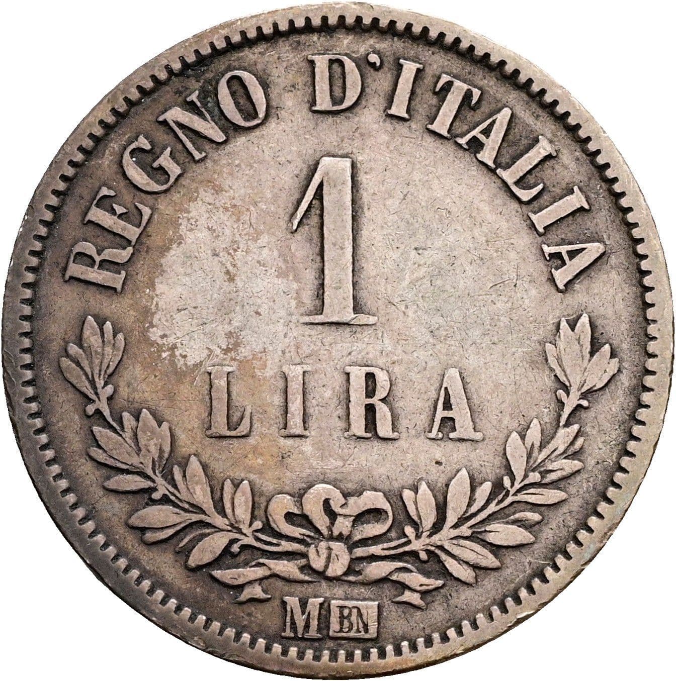 1 Lira Vittorio Emanuele II. 1861-1878 1863 M – Rückseite
