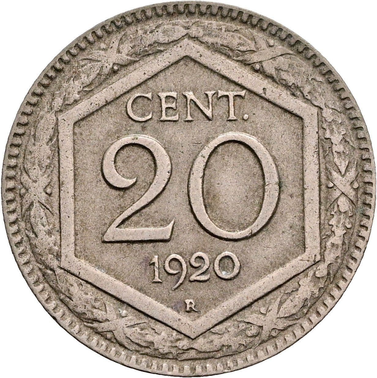 20 Centesimi Vittorio Emanuele III. 1900-1946 1920 – Vorderseite