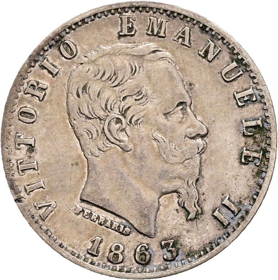 20 Centesimi Vittorio Emanuele II. 1861-1878 1863 M – Vorderseite